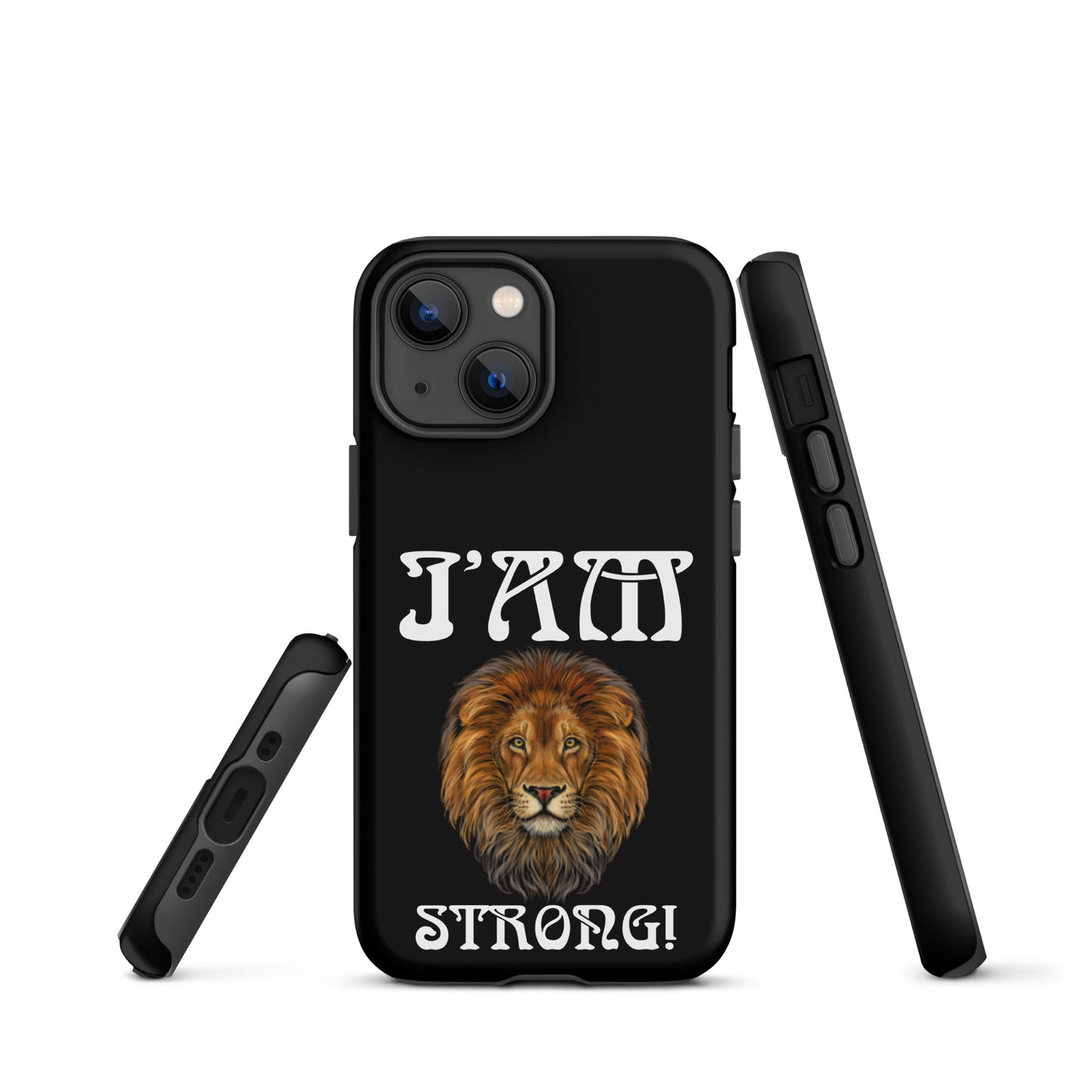 “I’AM STRONG!” Black Tough Case for iPhone® W/White Font