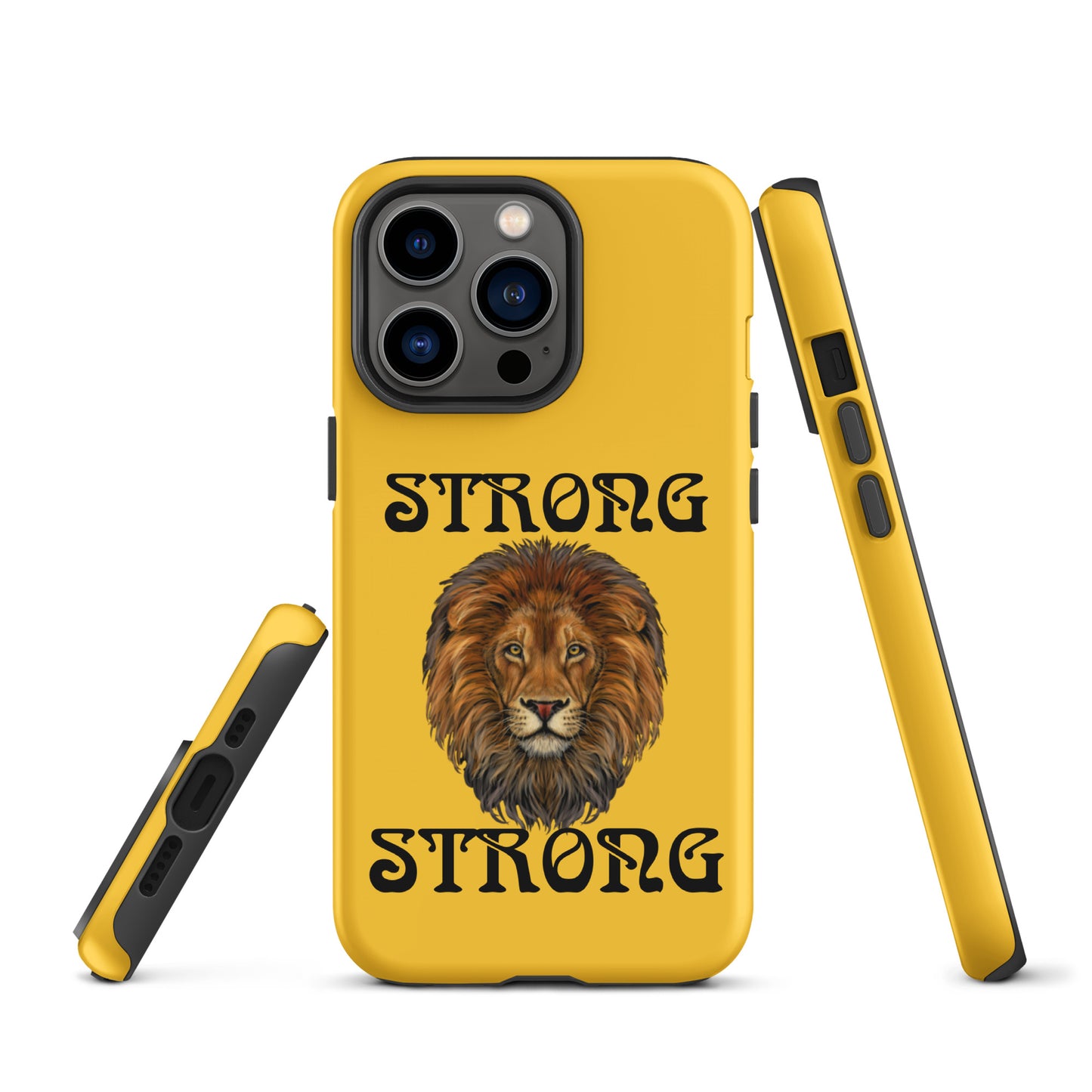 “STRONG”Yellow DoubleView Tough Case for iPhone® W/Black Font