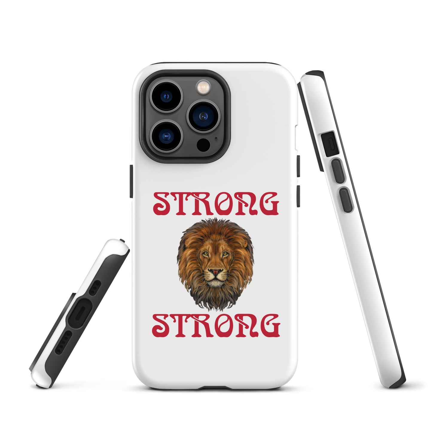 “STRONG”White DoubleView Tough Case for iPhone® W/Red Font