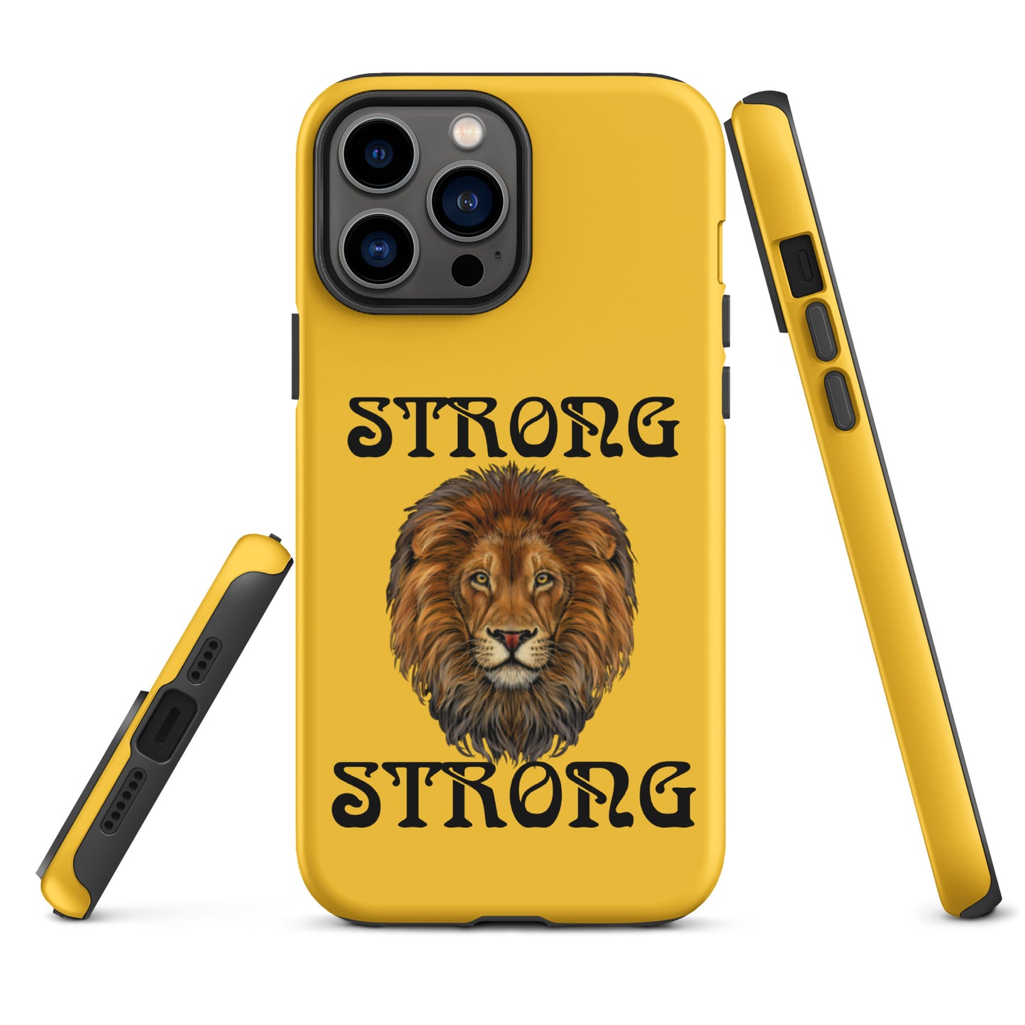 “STRONG”Yellow DoubleView Tough Case for iPhone® W/Black Font