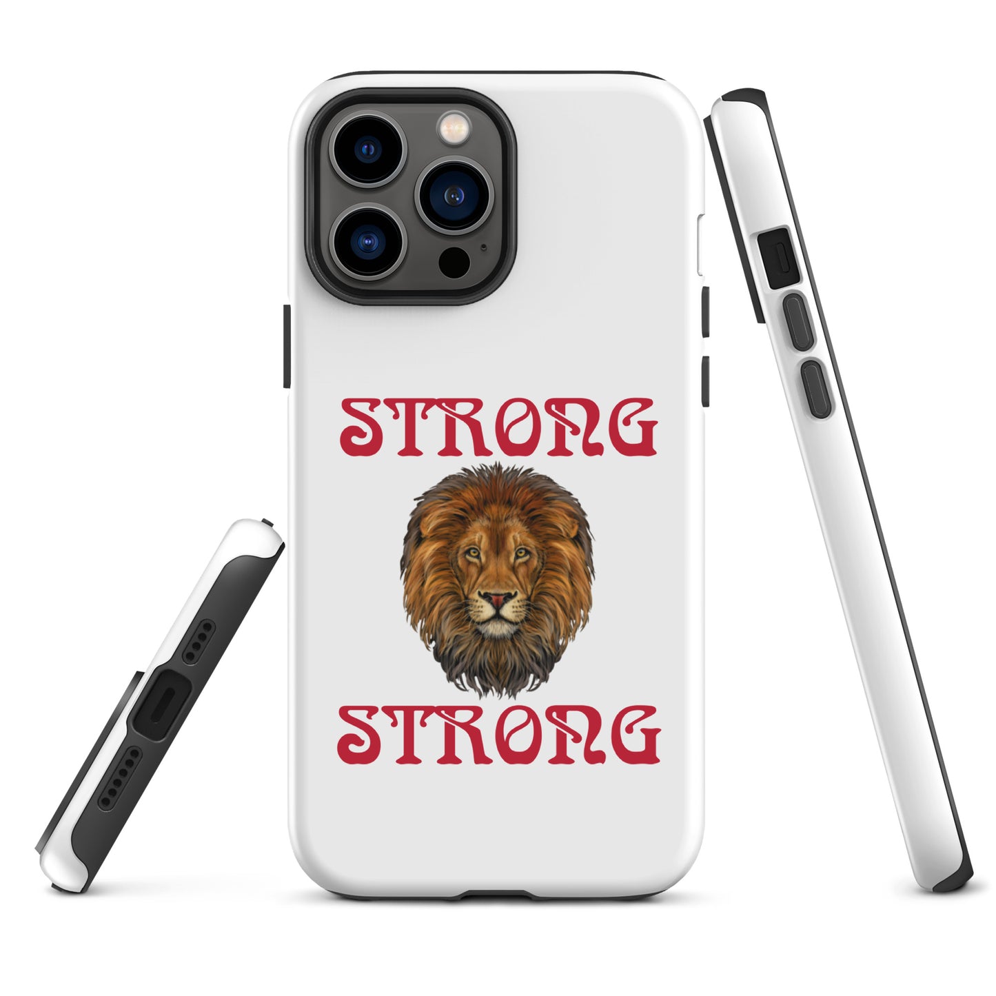 “STRONG”White DoubleView Tough Case for iPhone® W/Red Font