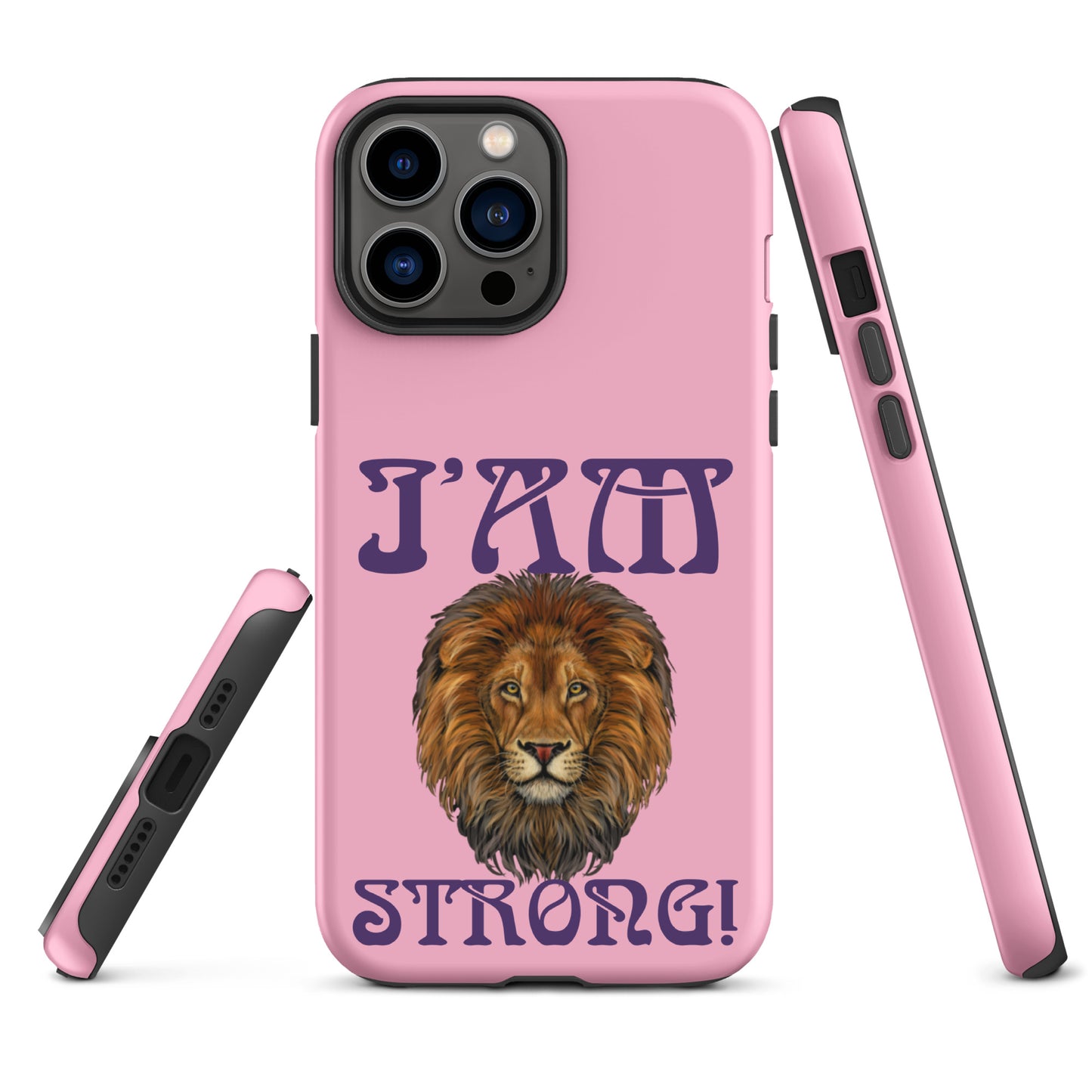 “I’AM STRONG!”Cotton Candy Tough Case for iPhone® W/Purple Font