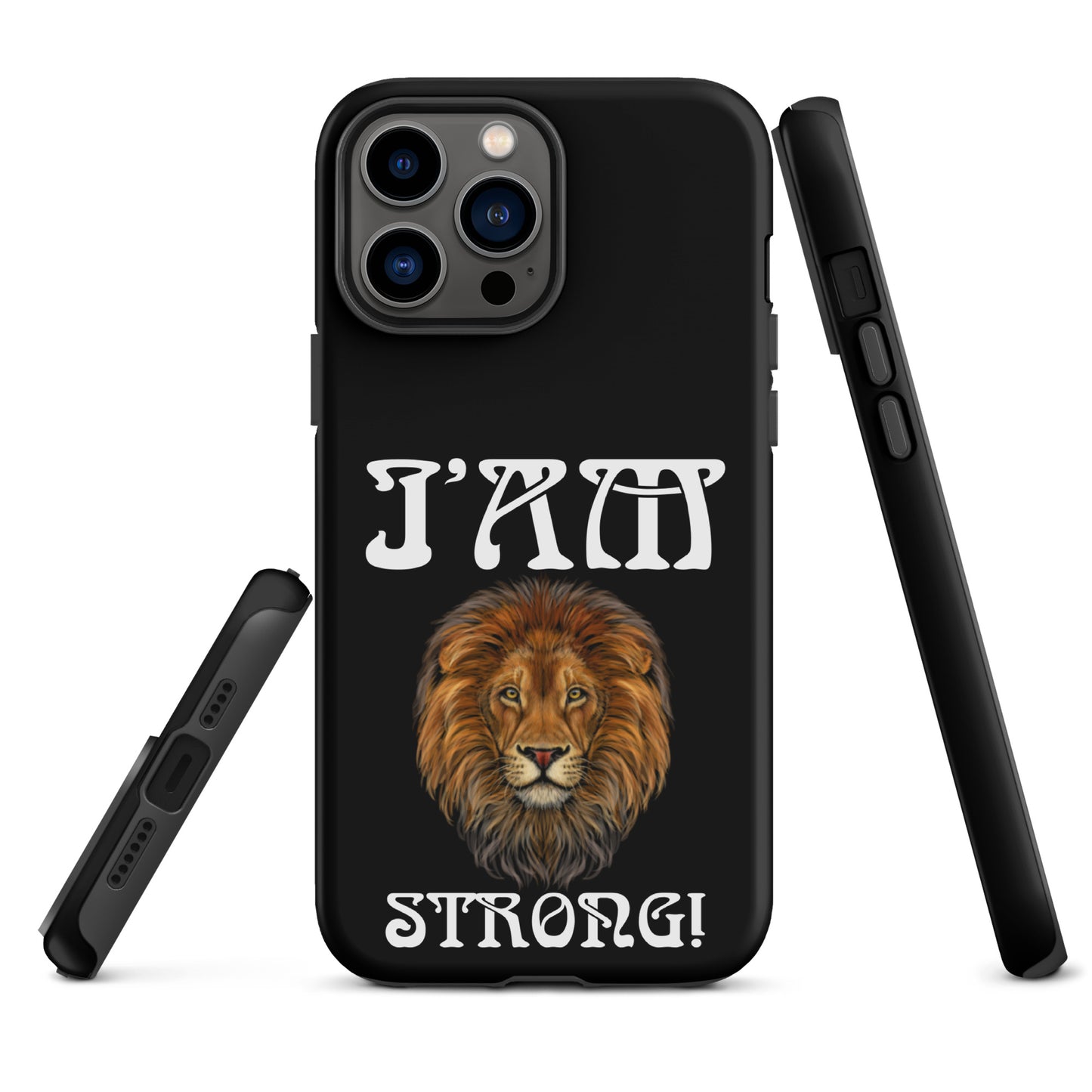 “I’AM STRONG!” Black Tough Case for iPhone® W/White Font