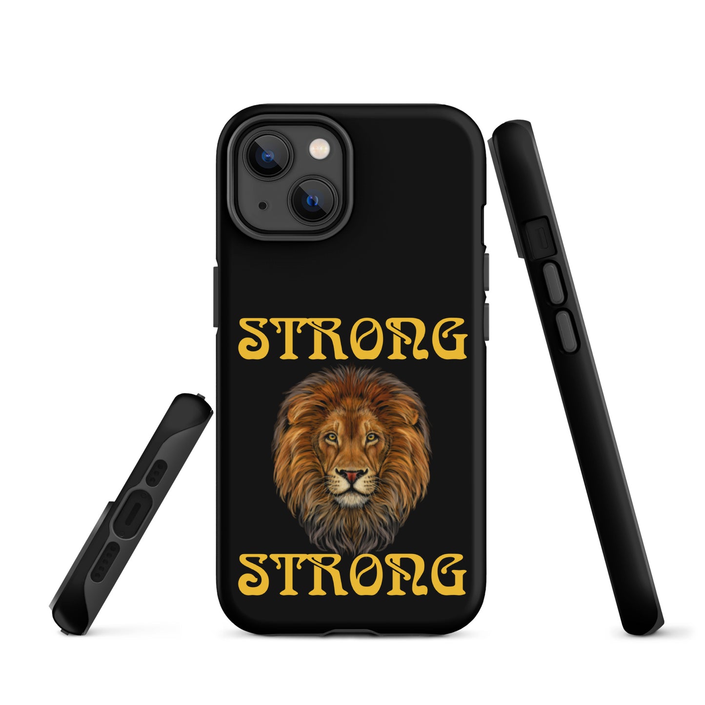 “STRONG”Black DoubleView Tough Case for iPhone®W/Yellow Font