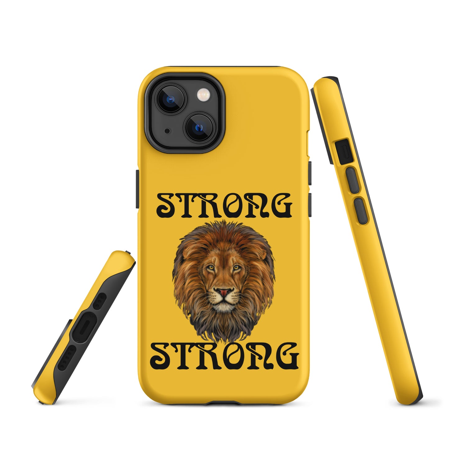 “STRONG”Yellow DoubleView Tough Case for iPhone® W/Black Font