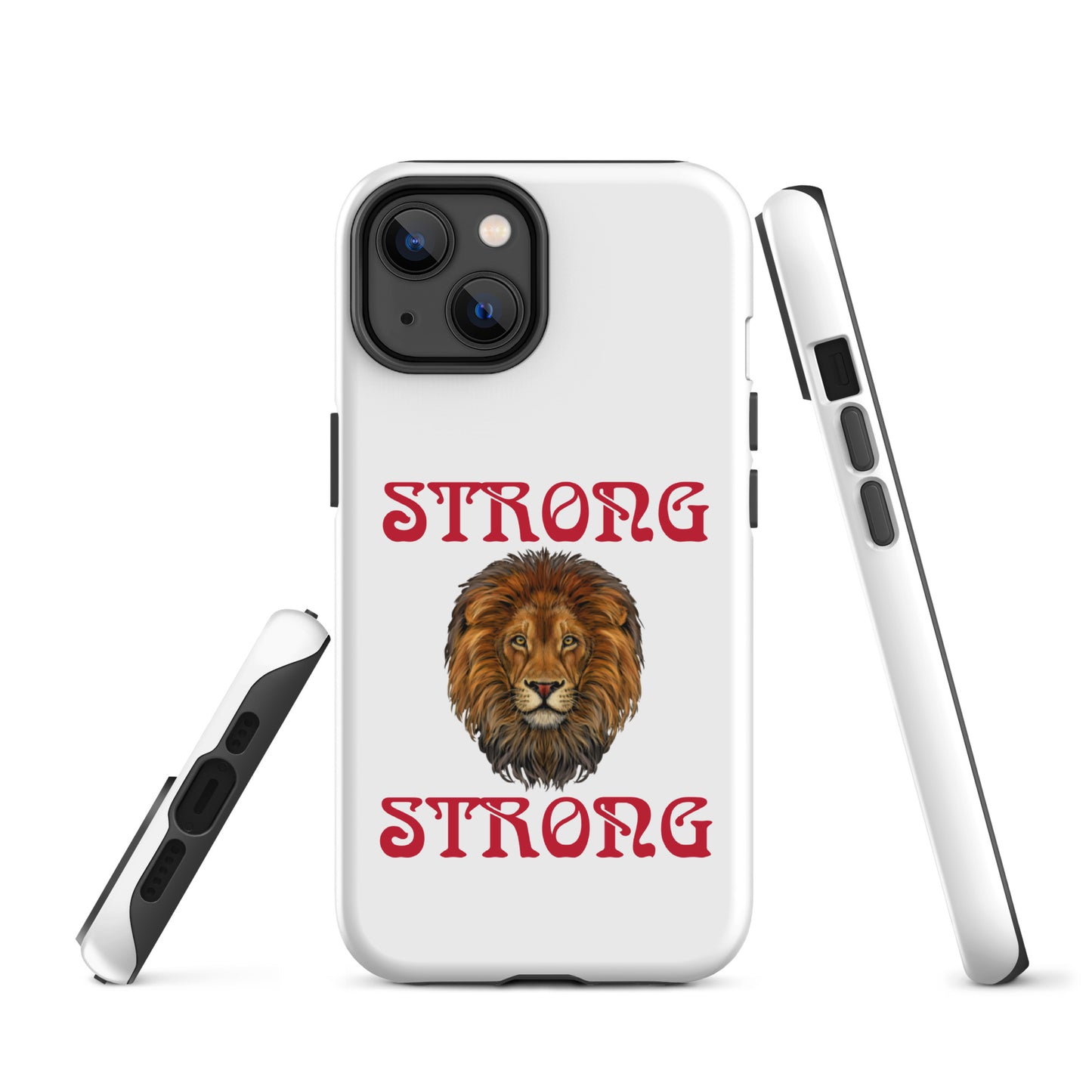 “STRONG”White DoubleView Tough Case for iPhone® W/Red Font