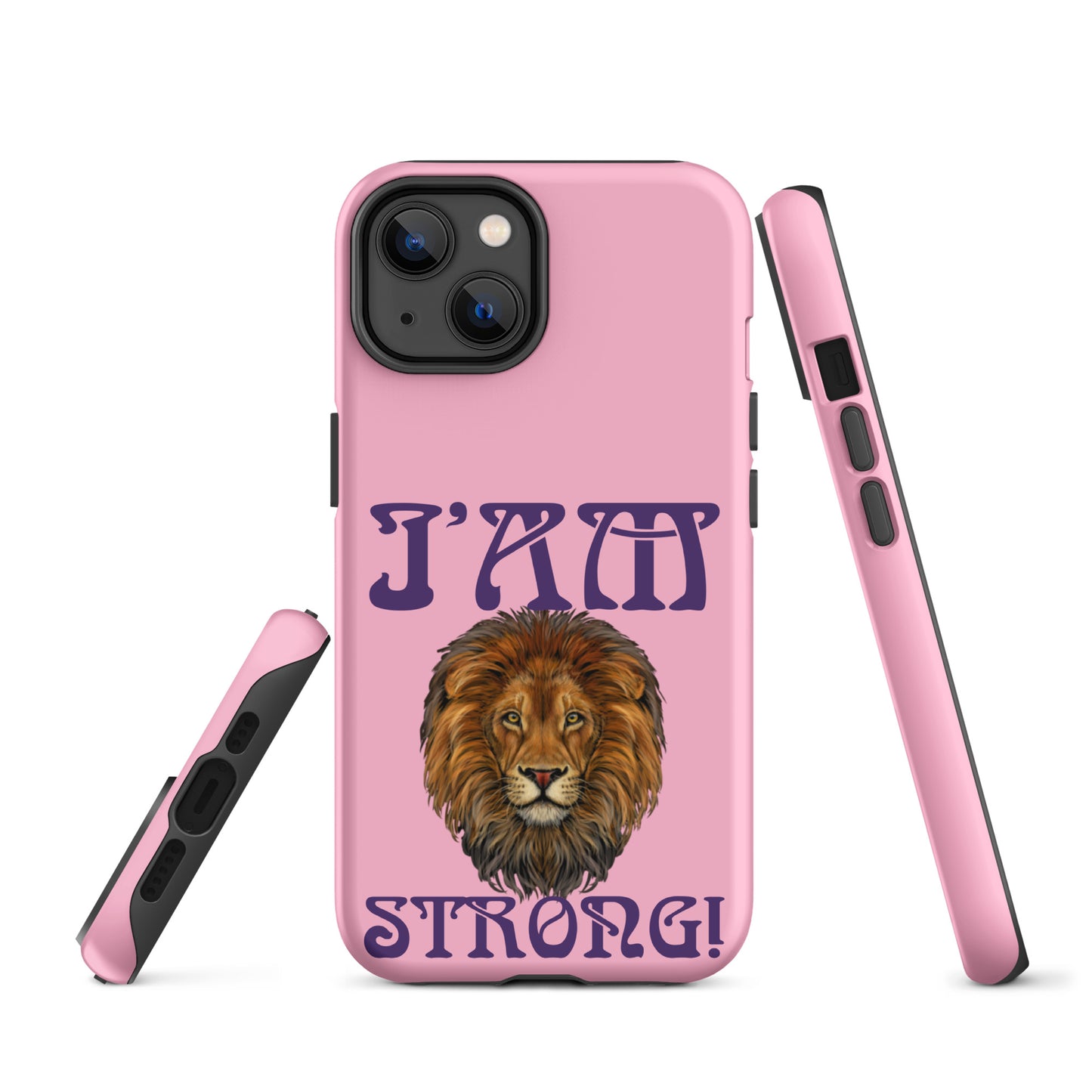 “I’AM STRONG!”Cotton Candy Tough Case for iPhone® W/Purple Font
