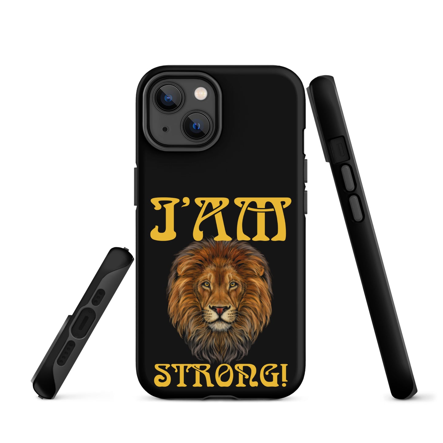 “I’AM STRONG!” Black Tough Case for iPhone® W/Yellow Font