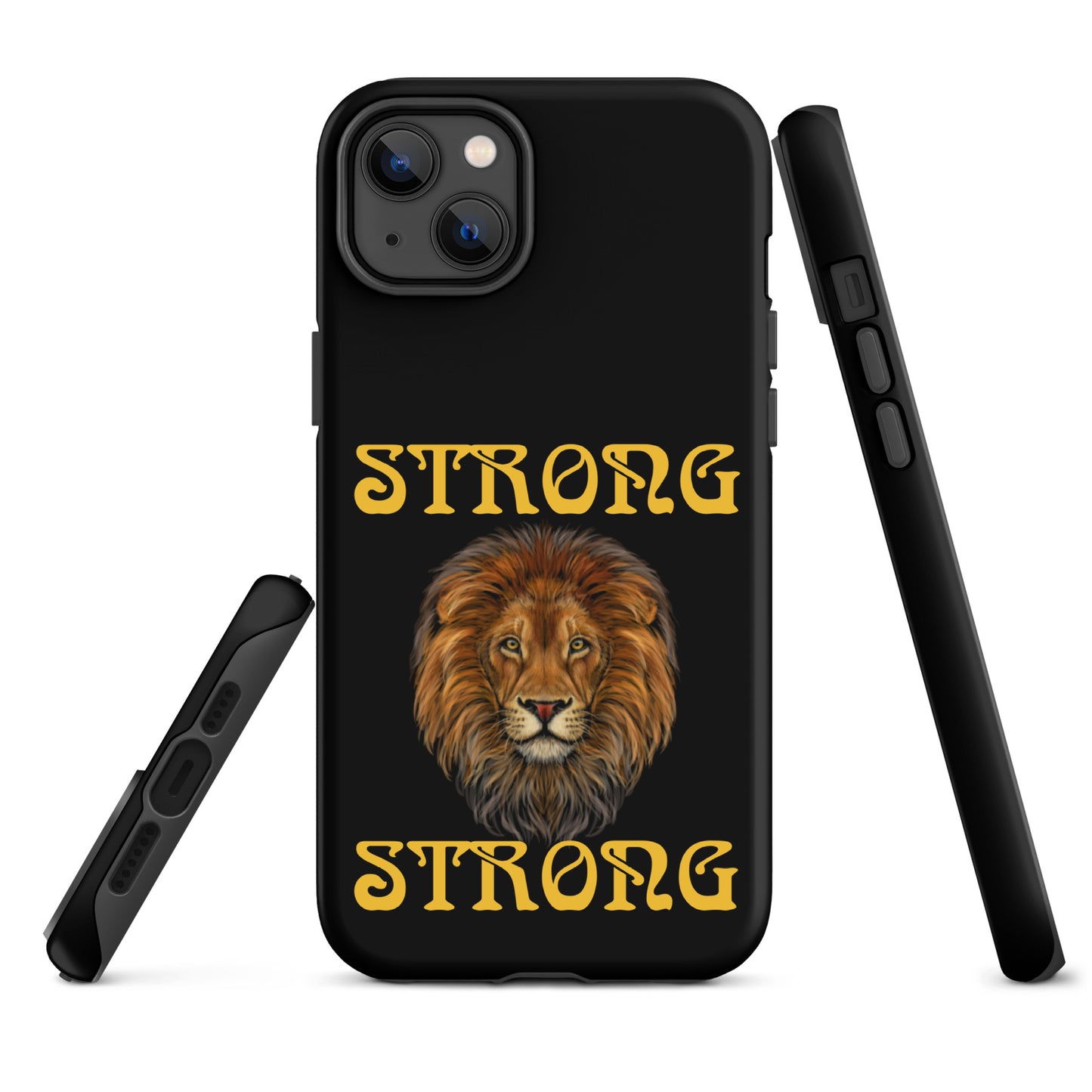 “STRONG”Black DoubleView Tough Case for iPhone®W/Yellow Font