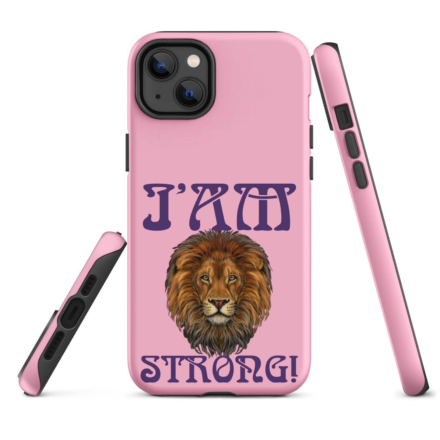 “I’AM STRONG!”Cotton Candy Tough Case for iPhone® W/Purple Font