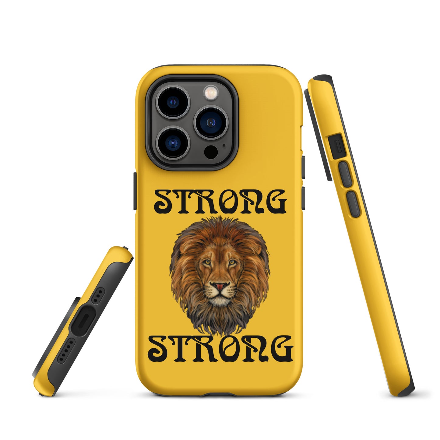 “STRONG”Yellow DoubleView Tough Case for iPhone® W/Black Font