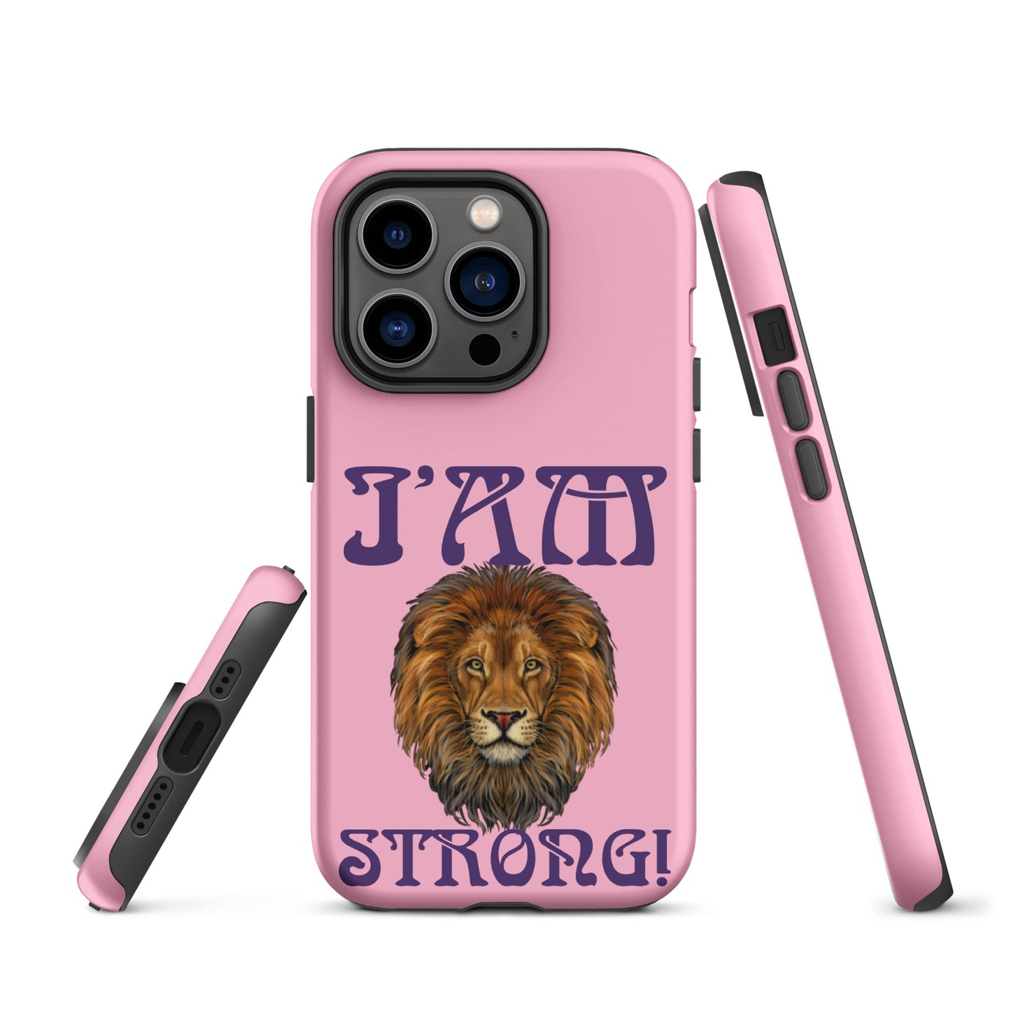 “I’AM STRONG!”Cotton Candy Tough Case for iPhone® W/Purple Font