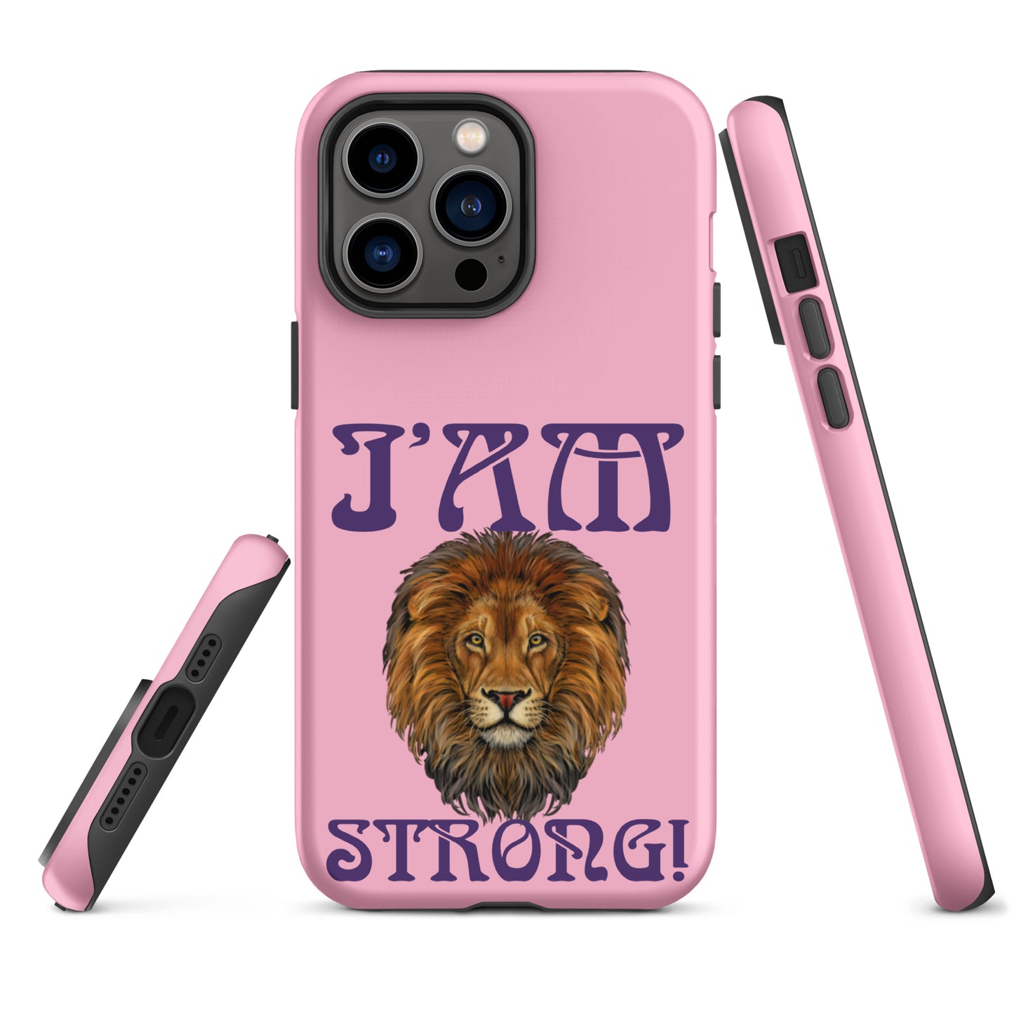 “I’AM STRONG!”Cotton Candy Tough Case for iPhone® W/Purple Font