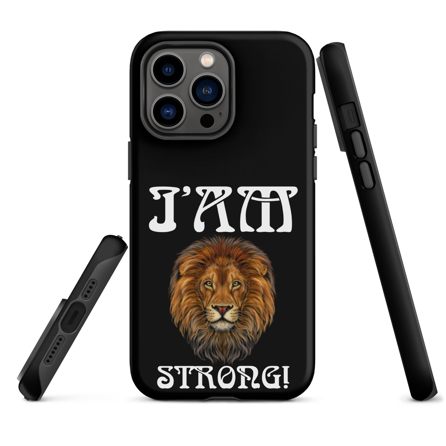 “I’AM STRONG!” Black Tough Case for iPhone® W/White Font