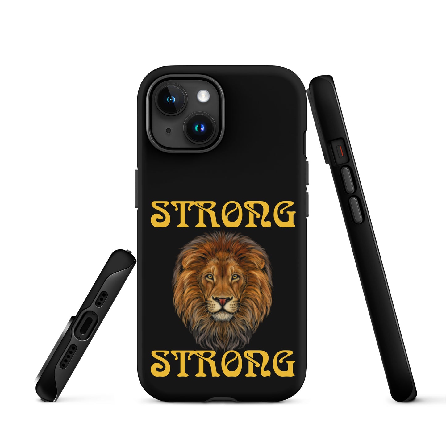 “STRONG”Black DoubleView Tough Case for iPhone®W/Yellow Font