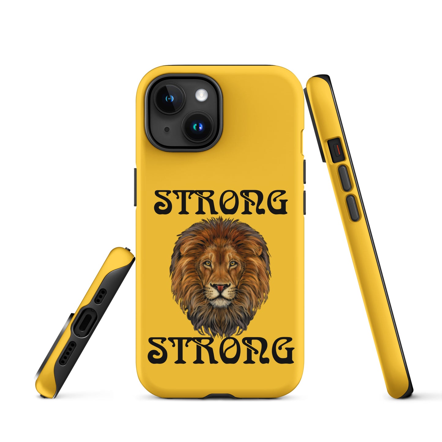“STRONG”Yellow DoubleView Tough Case for iPhone® W/Black Font