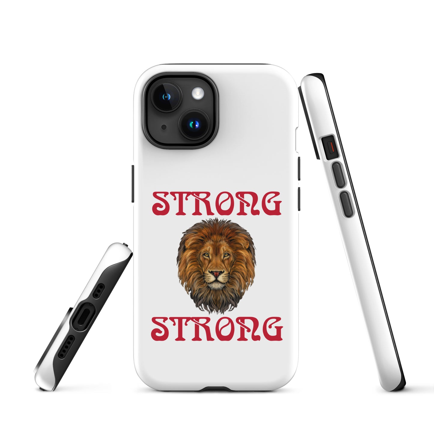 “STRONG”White DoubleView Tough Case for iPhone® W/Red Font