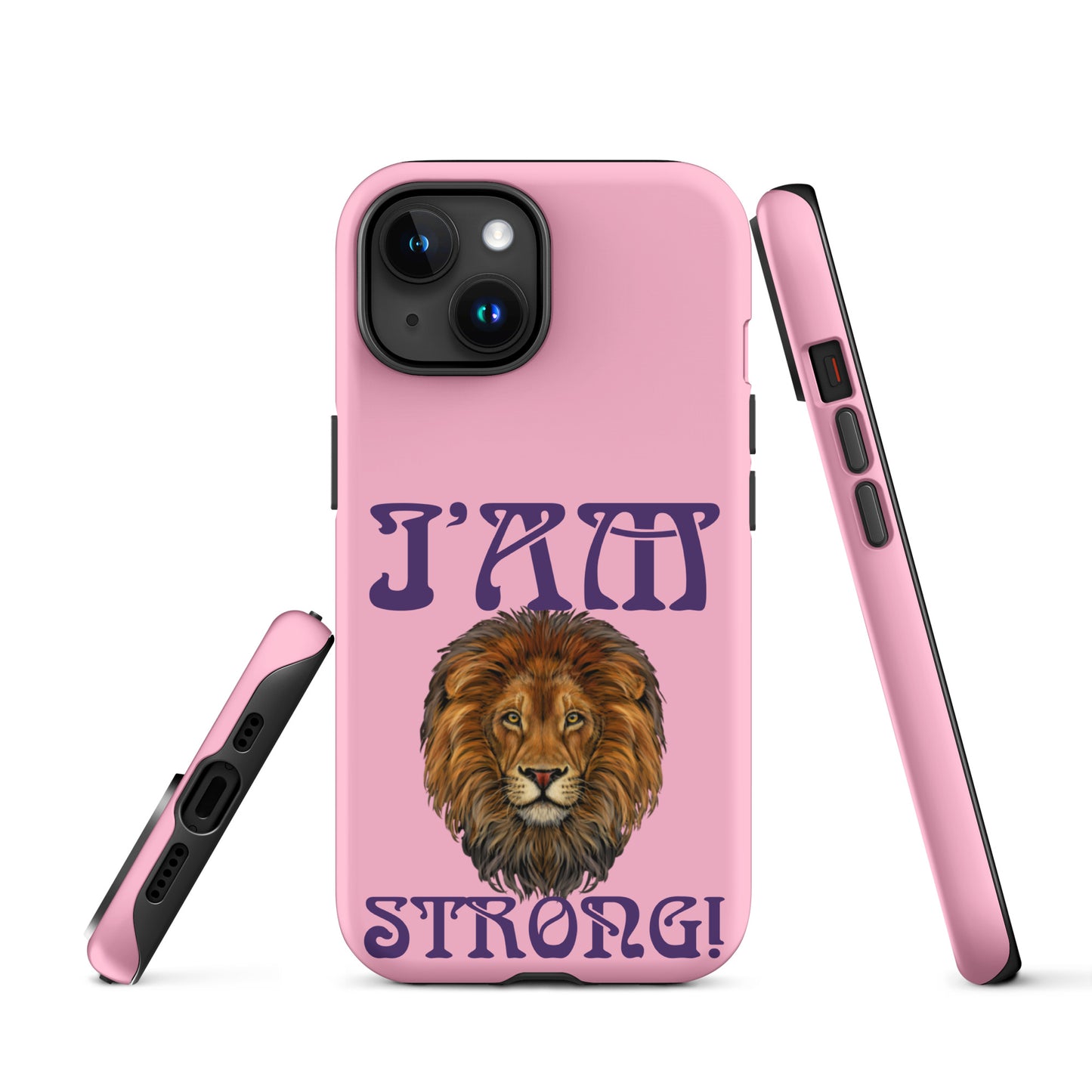“I’AM STRONG!”Cotton Candy Tough Case for iPhone® W/Purple Font