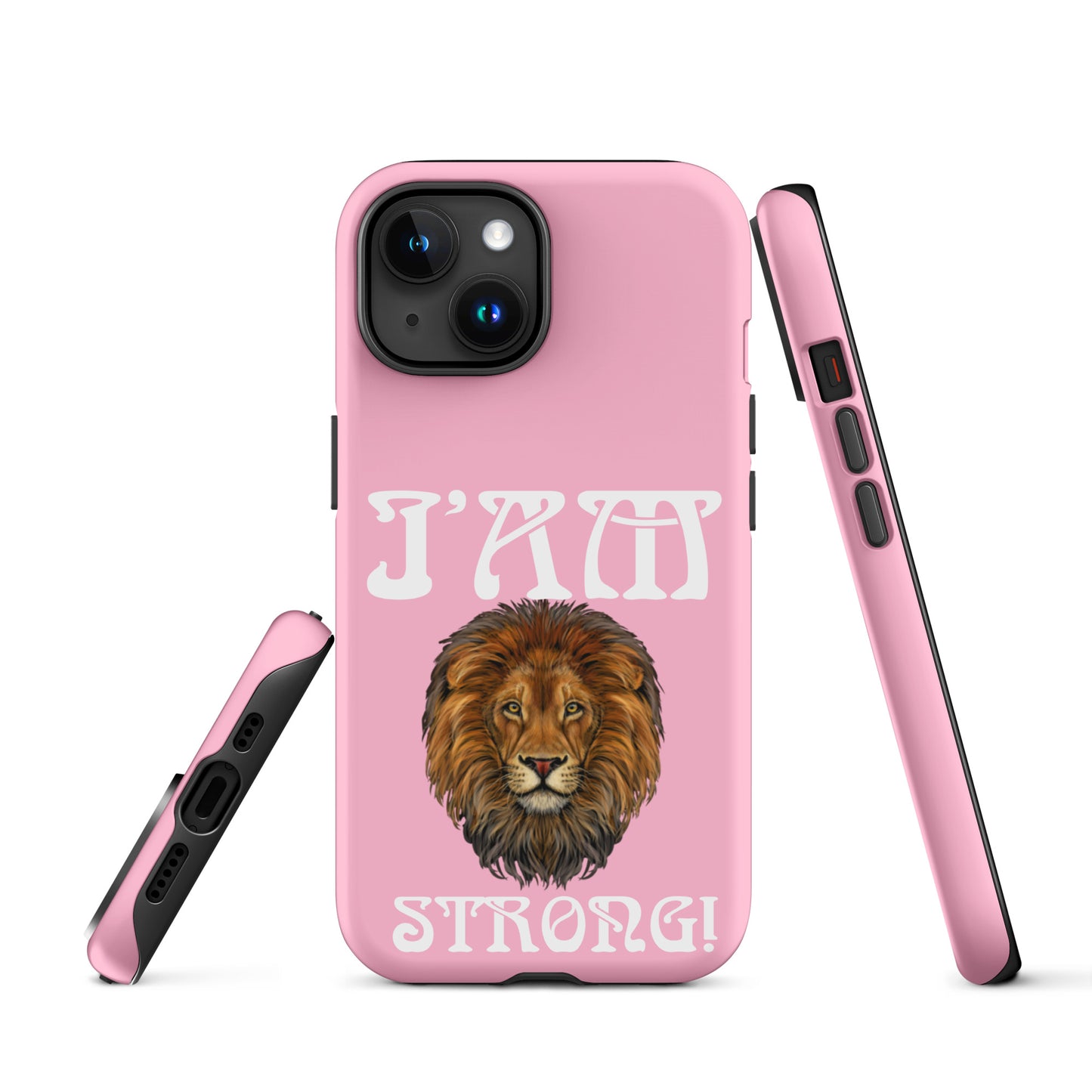 “I’AM STRONG!”Cotton Candy Tough Case for iPhone® W/White Font