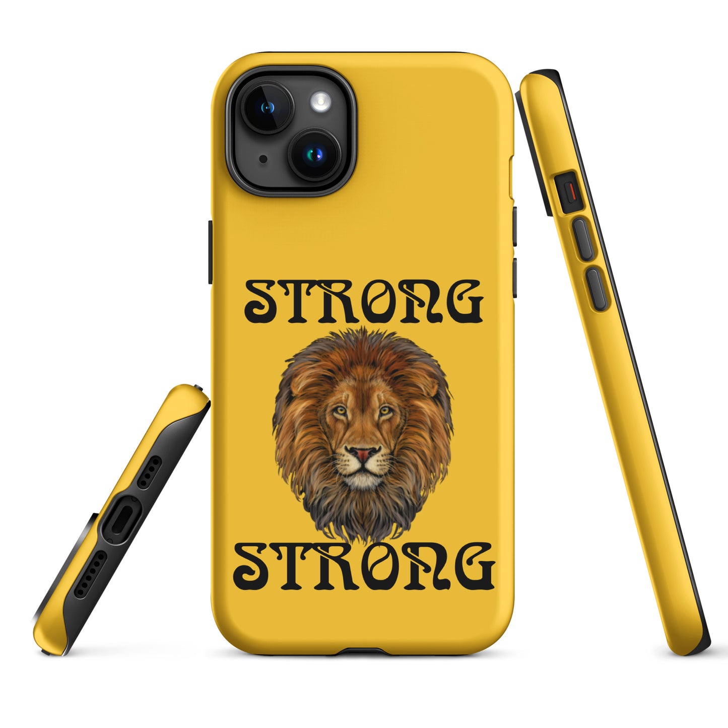 “STRONG”Yellow DoubleView Tough Case for iPhone® W/Black Font