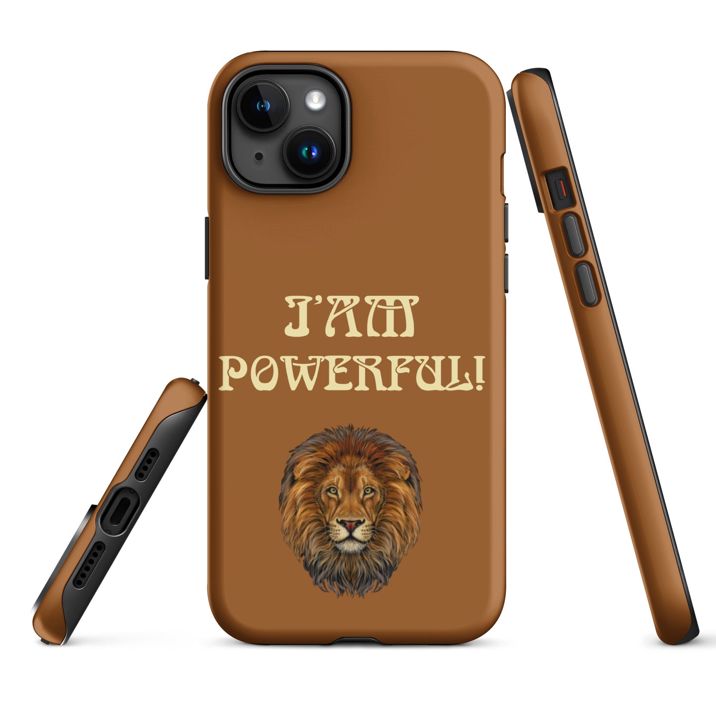 “IAM POWERFUL!”Brown Tough Case for iPhone® W/Banana Font