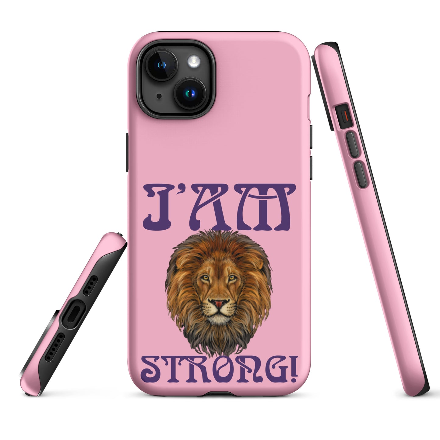 “I’AM STRONG!”Cotton Candy Tough Case for iPhone® W/Purple Font