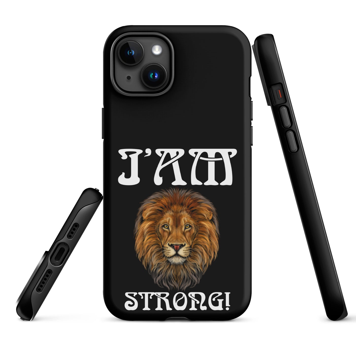 “I’AM STRONG!” Black Tough Case for iPhone® W/White Font