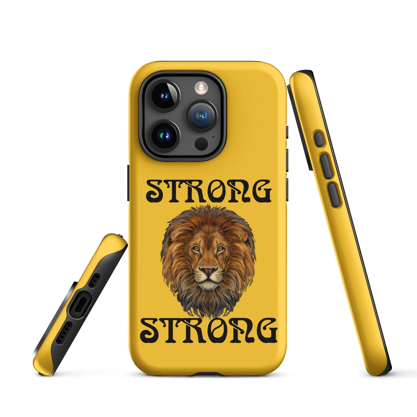 “STRONG”Yellow DoubleView Tough Case for iPhone® W/Black Font
