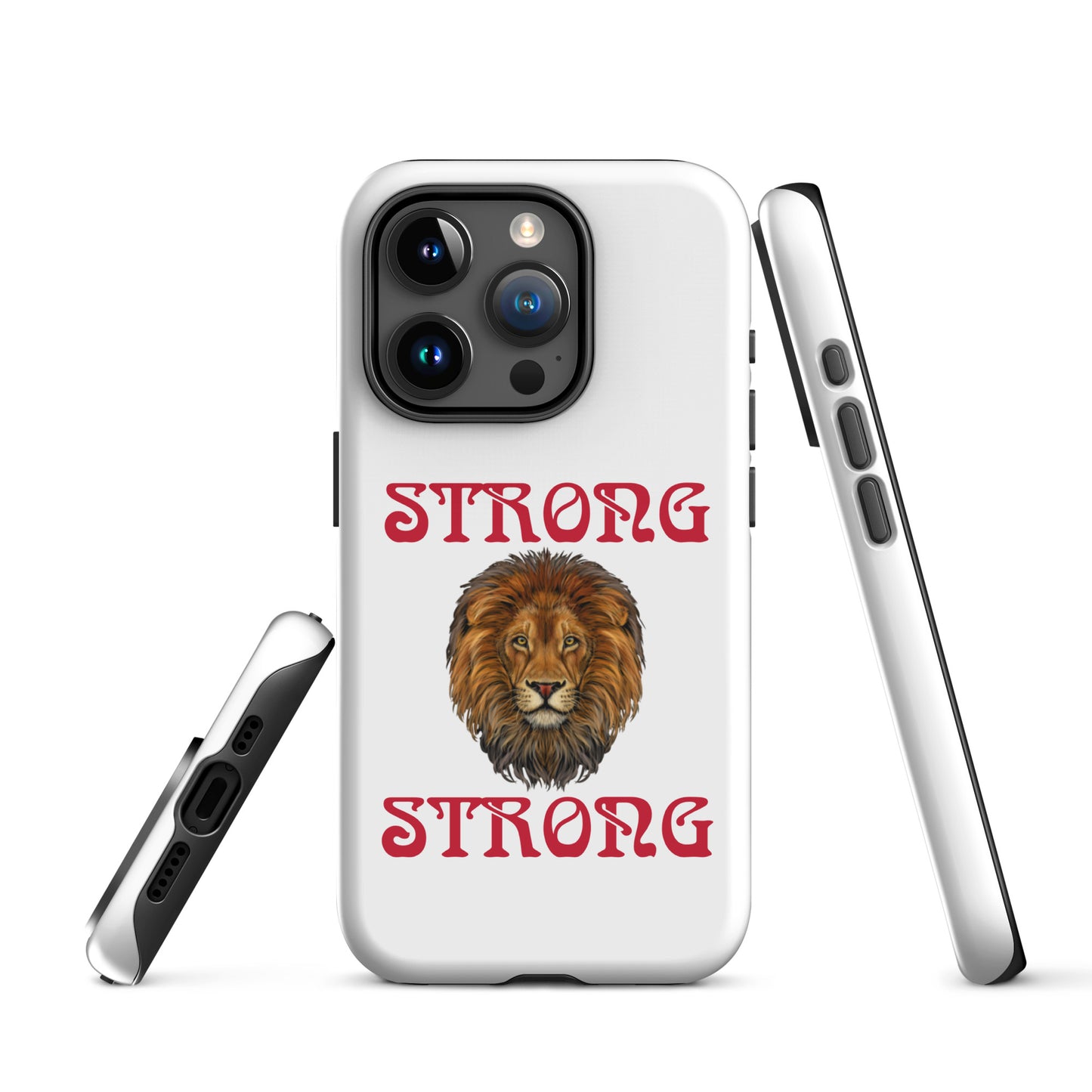 “STRONG”White DoubleView Tough Case for iPhone® W/Red Font