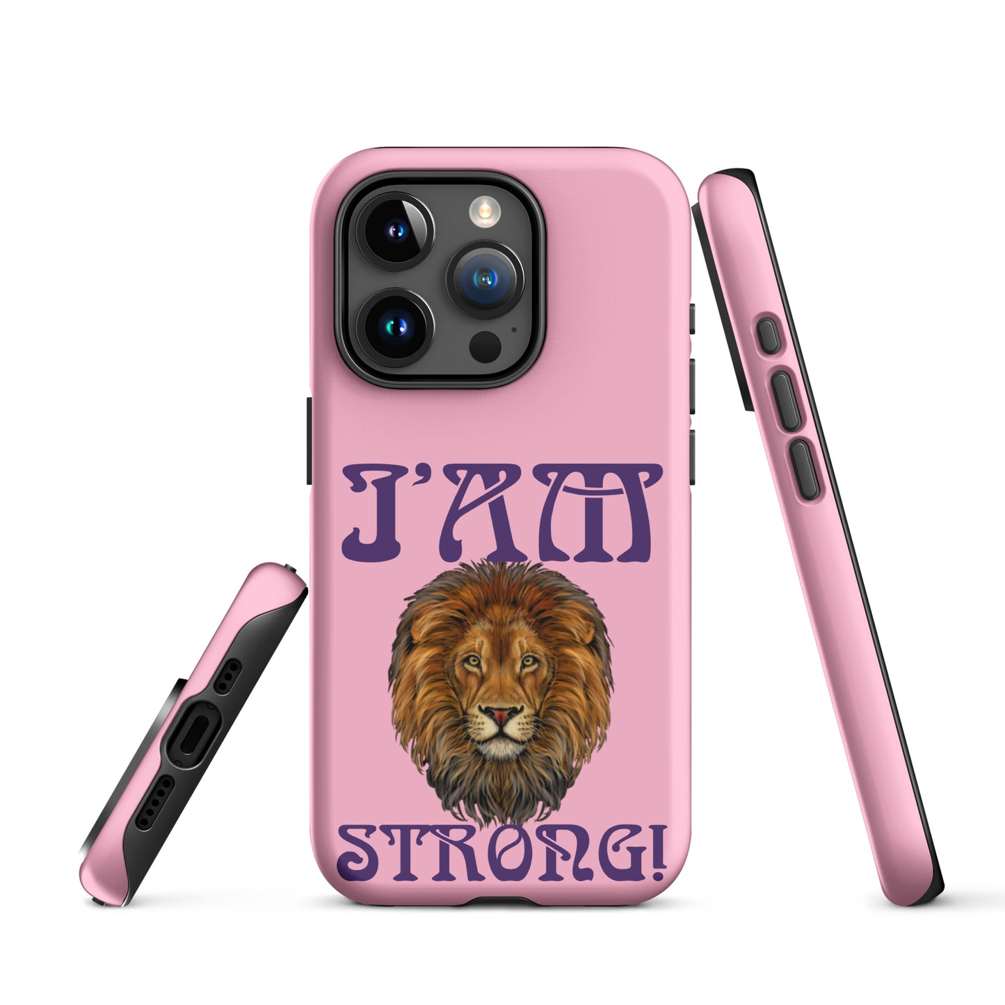 “I’AM STRONG!”Cotton Candy Tough Case for iPhone® W/Purple Font