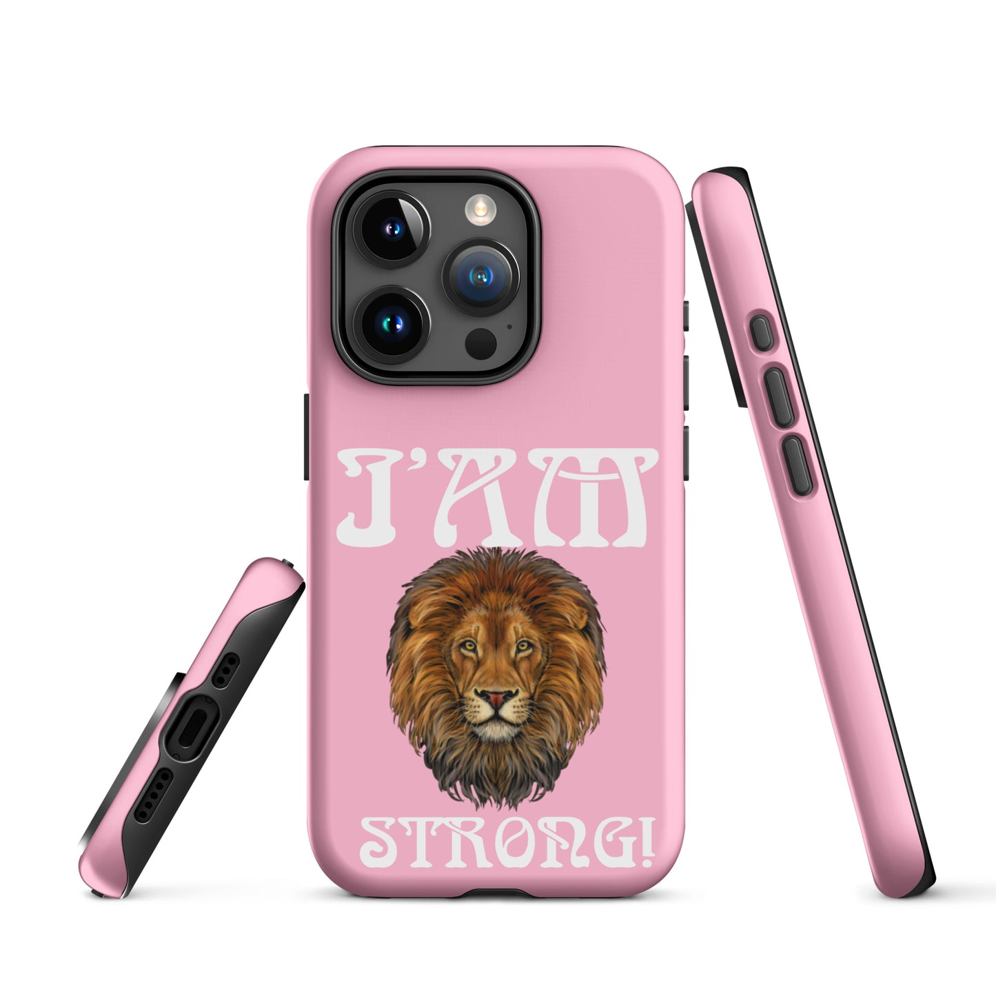 “I’AM STRONG!”Cotton Candy Tough Case for iPhone® W/White Font
