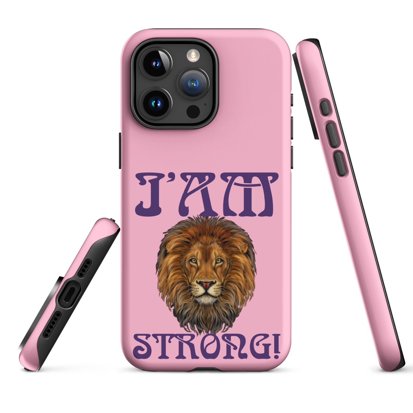 “I’AM STRONG!”Cotton Candy Tough Case for iPhone® W/Purple Font