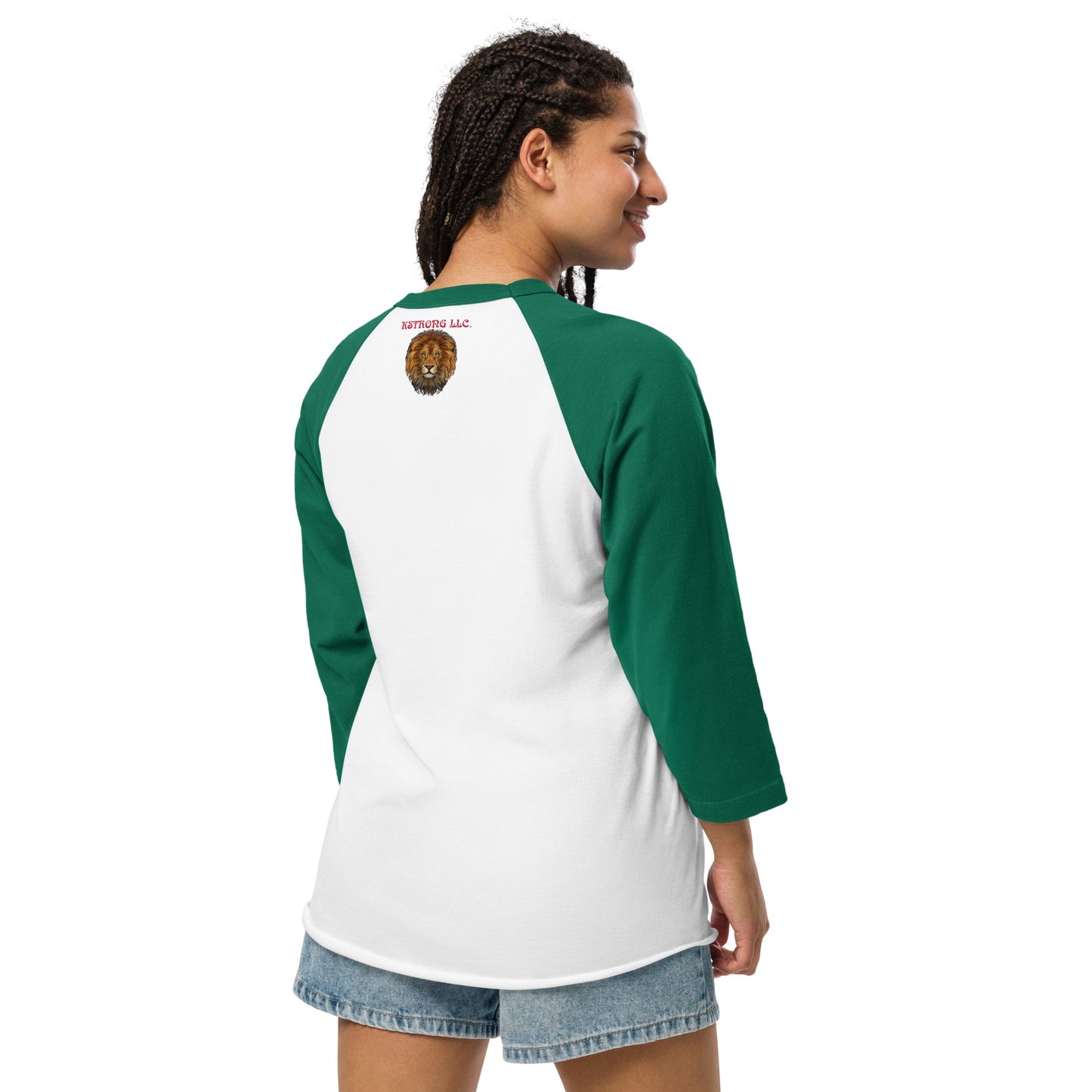 “I’AM STRONG!” 3/4 Sleeve Raglan Shirt W/Green Font