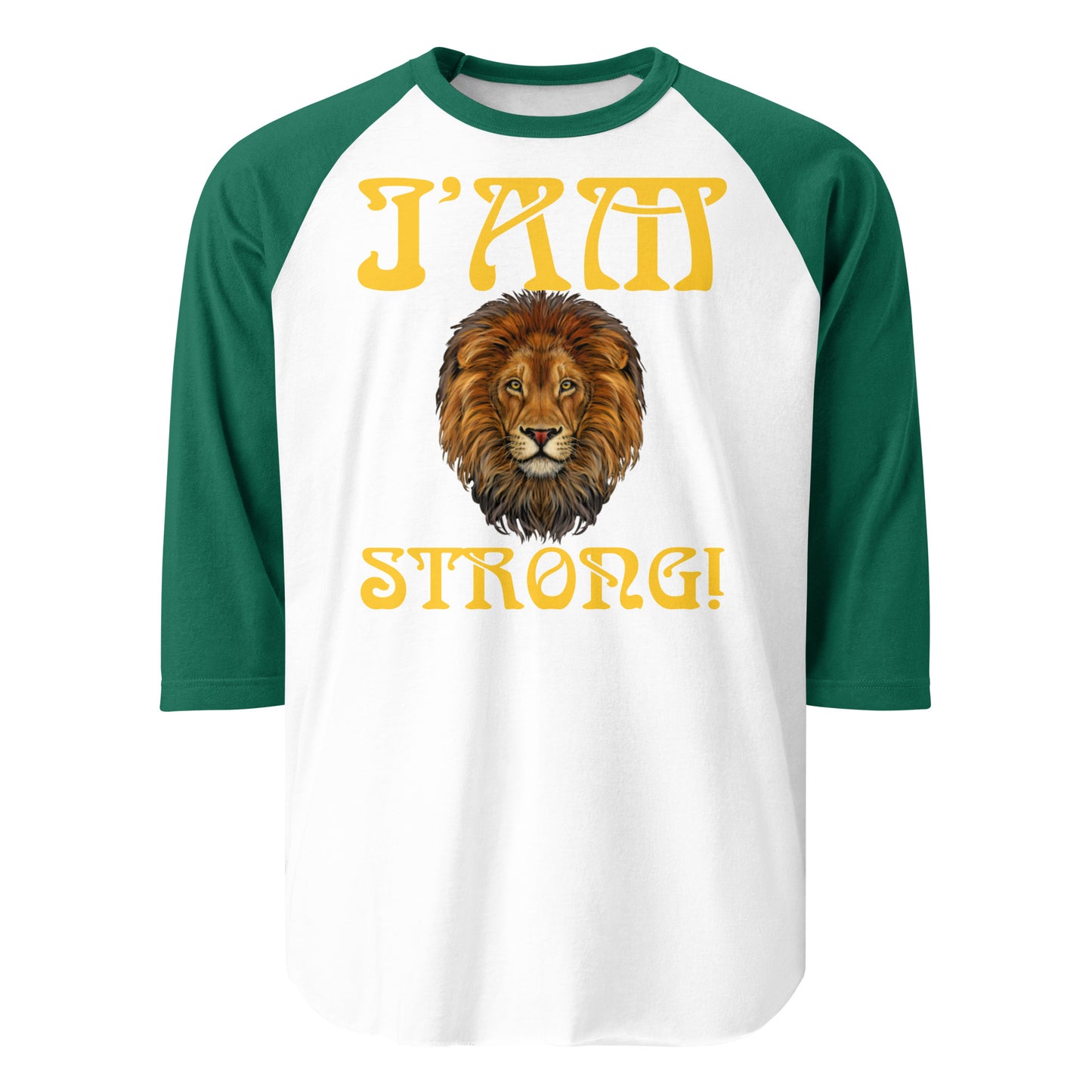 “I’AM STRONG!” 3/4 Sleeve Raglan Shirt W/Yellow Font