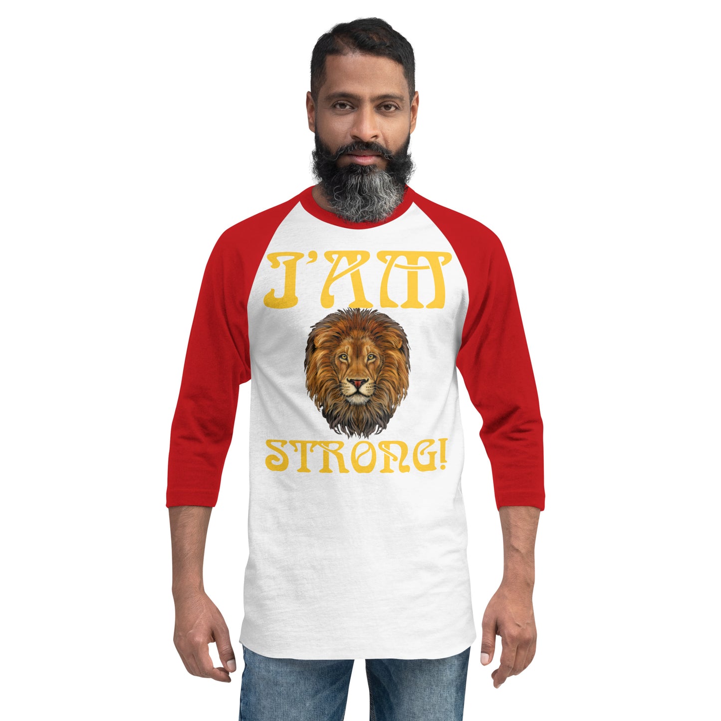 “I’AM STRONG!” 3/4 Sleeve Raglan Shirt W/Yellow Font