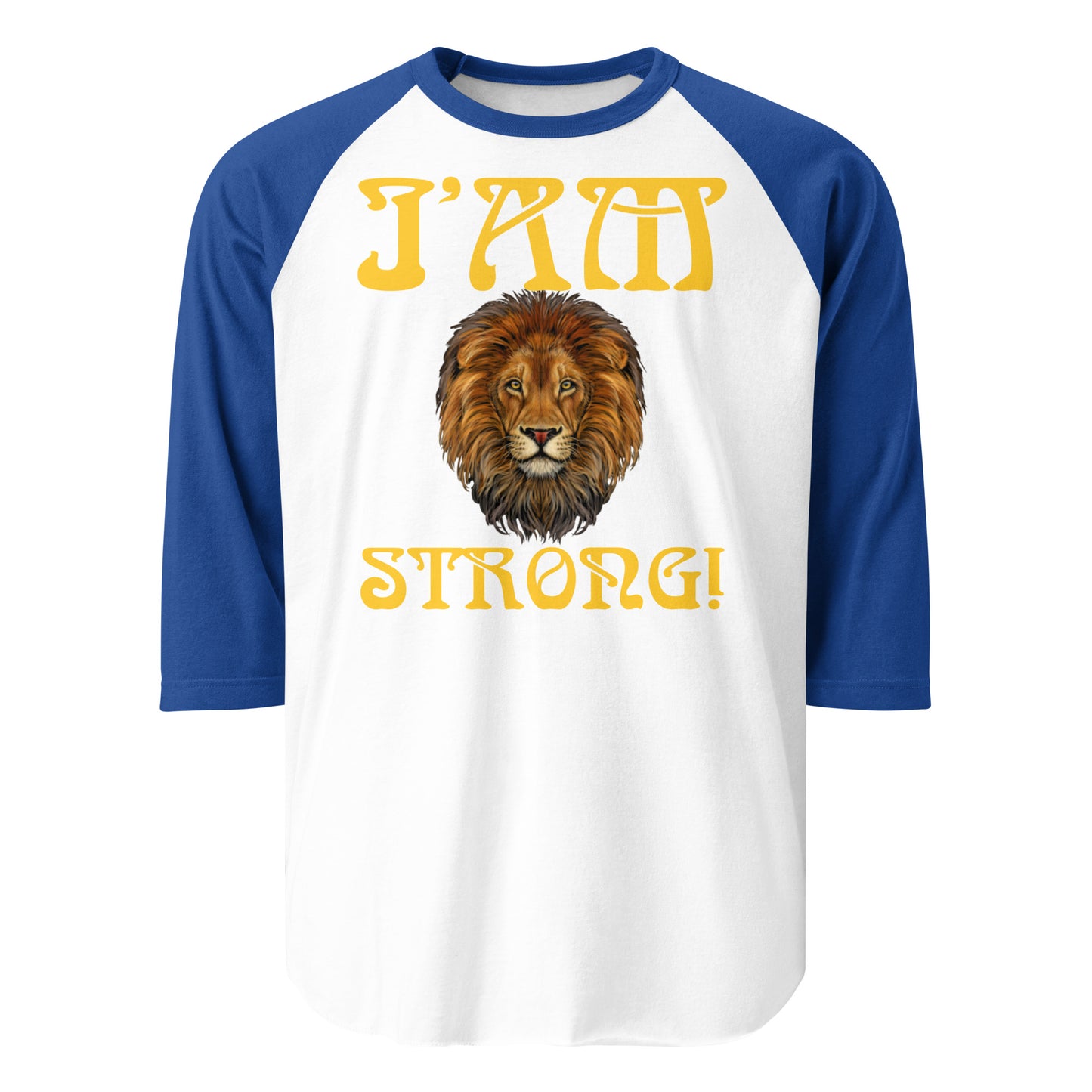 “I’AM STRONG!” 3/4 Sleeve Raglan Shirt W/Yellow Font
