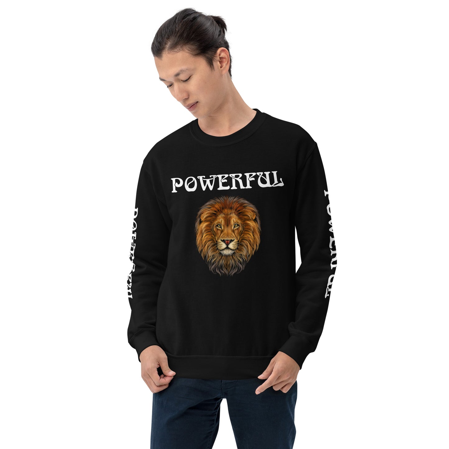 “POWERFUL”Unisex Sweatshirt W/White Font
