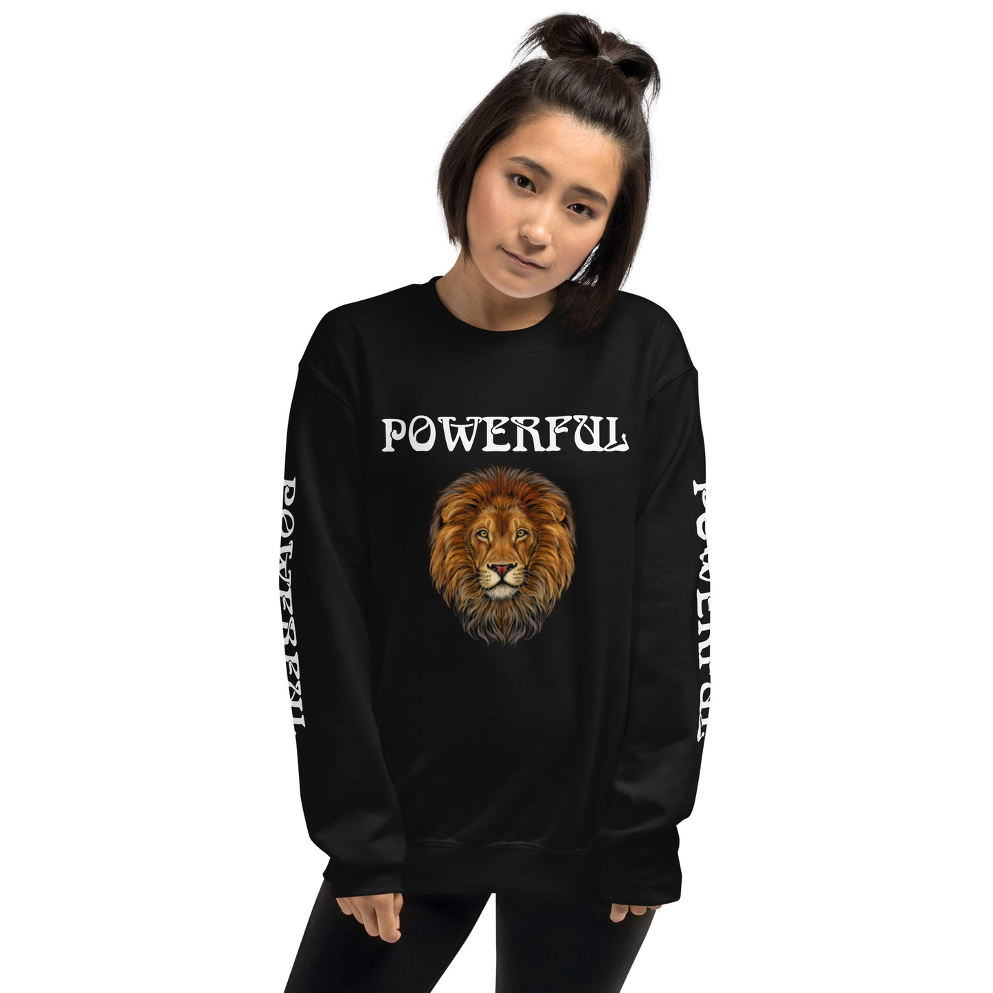 “POWERFUL”Unisex Sweatshirt W/White Font