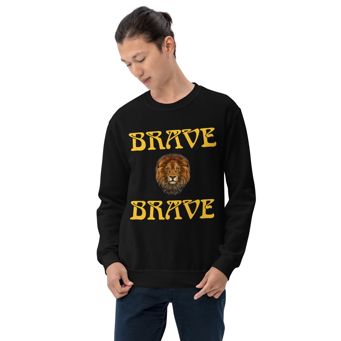 “BRAVE"Unisex Sweatshirt W/Yellow Font