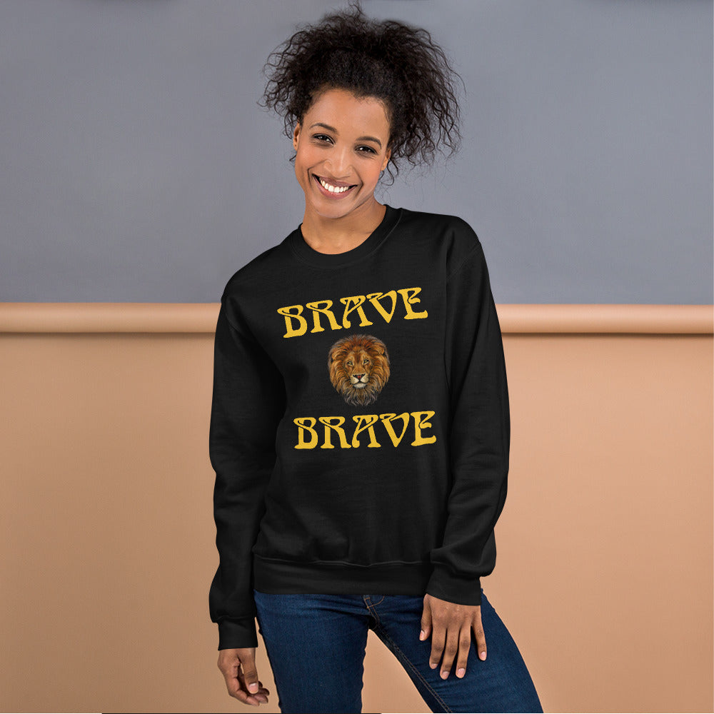 “BRAVE"Unisex Sweatshirt W/Yellow Font