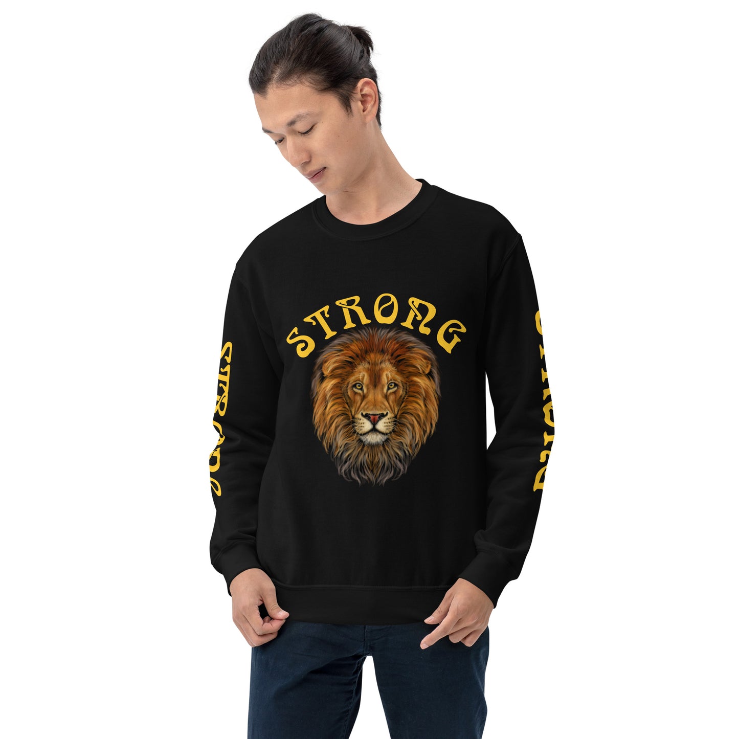 “STRONG”Unisex Sweatshirt W/Arch&Yellow Font