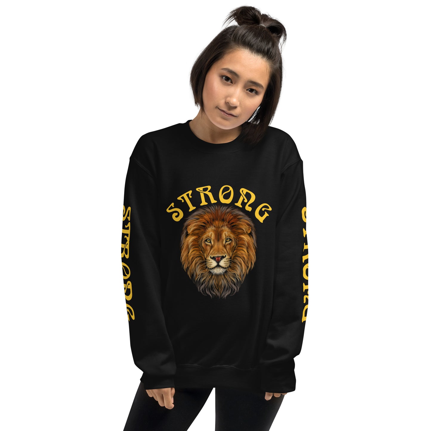“STRONG”Unisex Sweatshirt W/Arch&Yellow Font