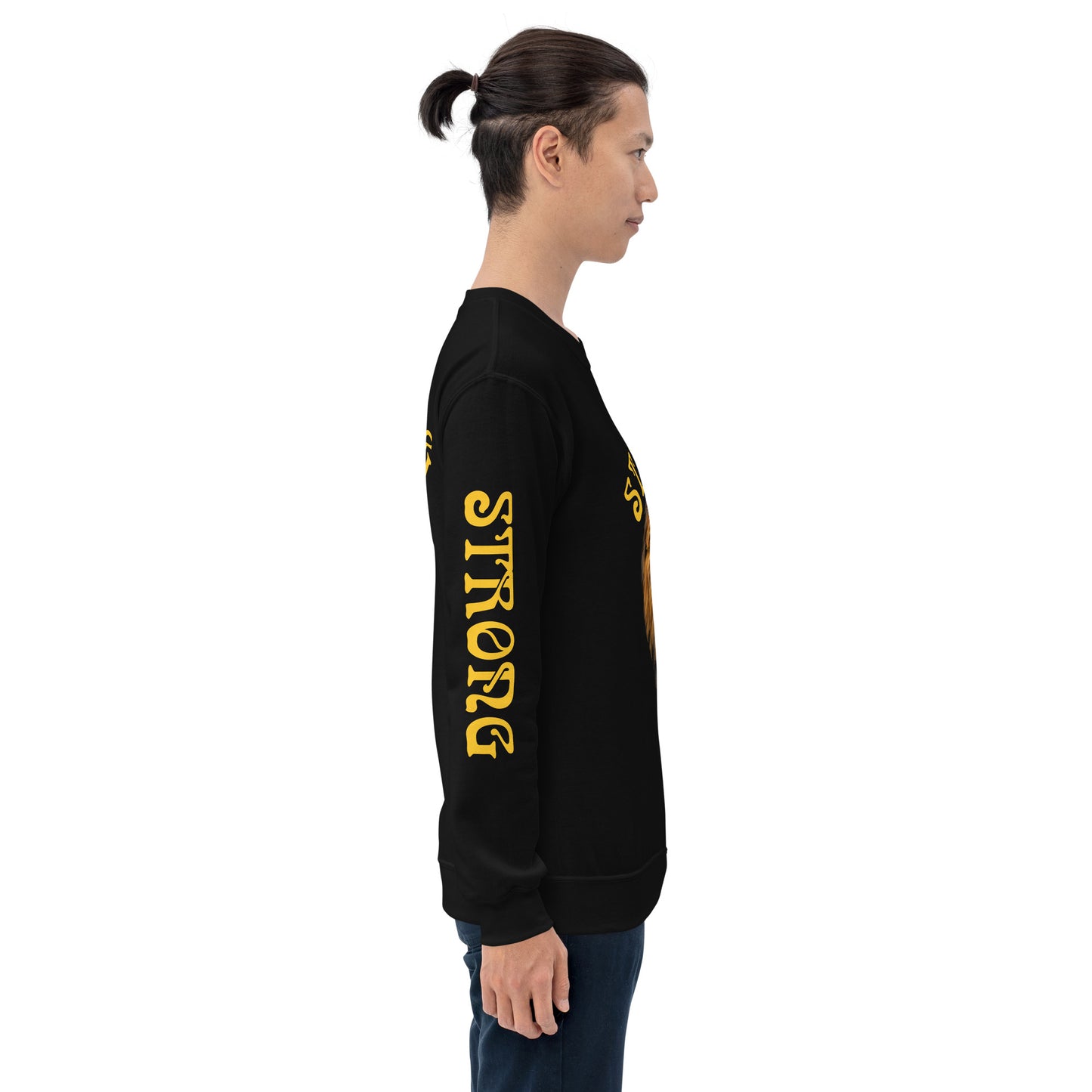 “STRONG”Unisex Sweatshirt W/Arch&Yellow Font