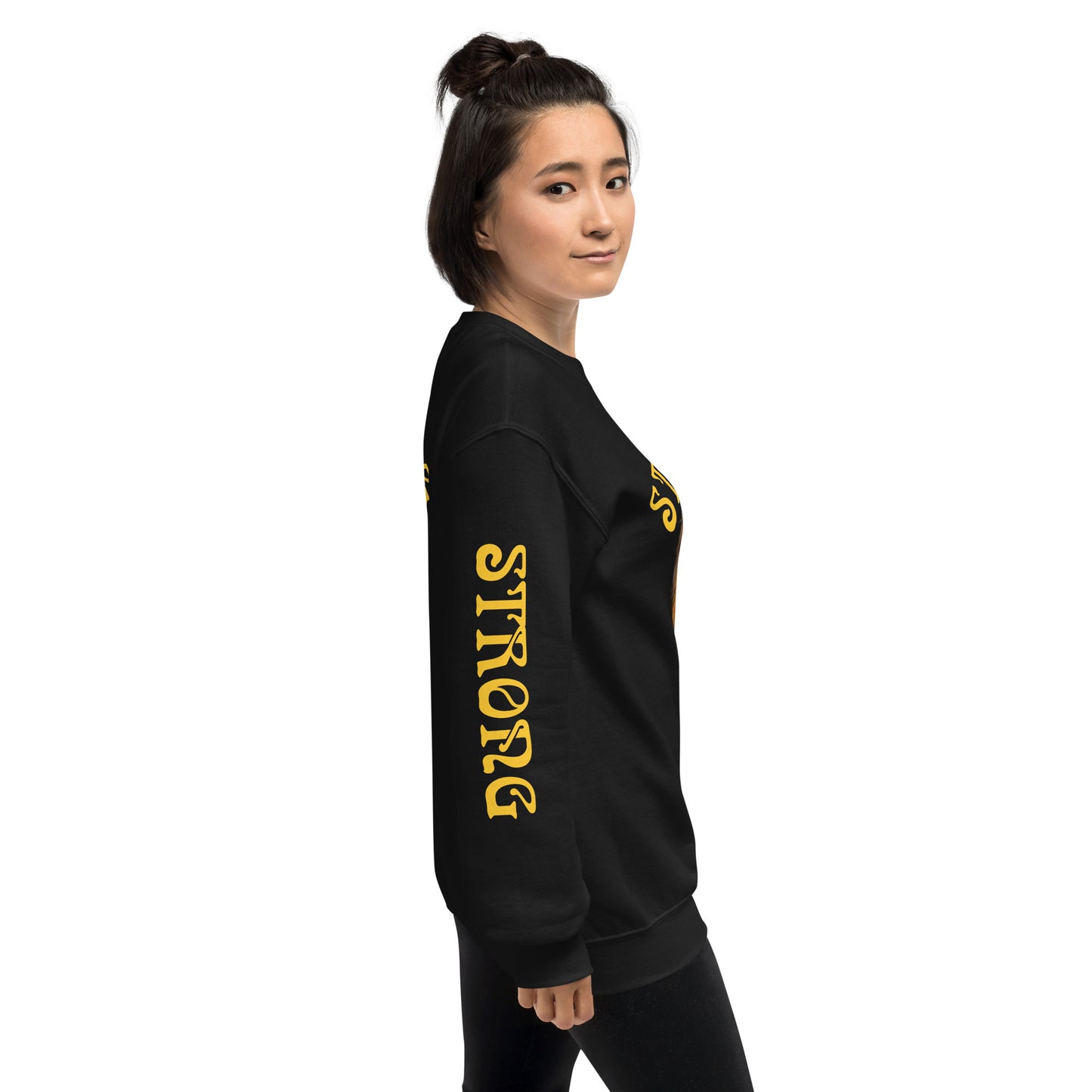 “STRONG”Unisex Sweatshirt W/Arch&Yellow Font
