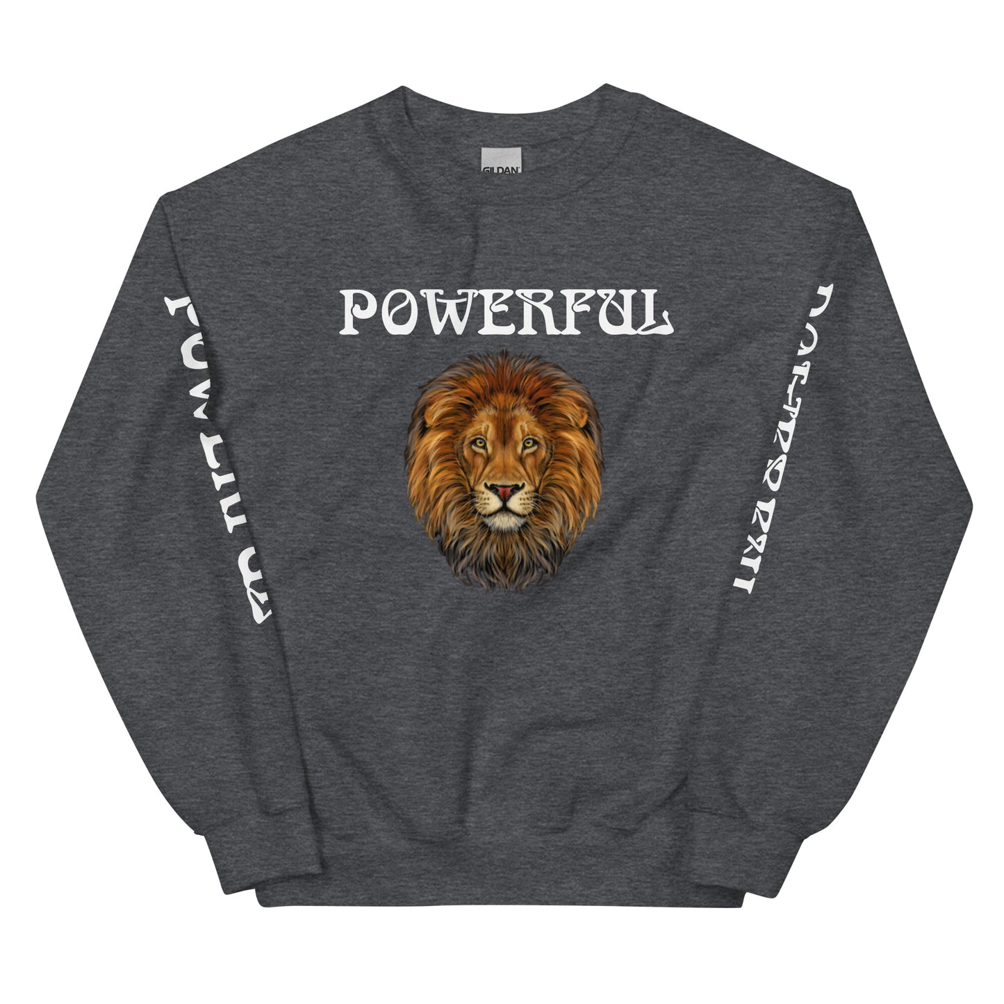 “POWERFUL”Unisex Sweatshirt W/White Font