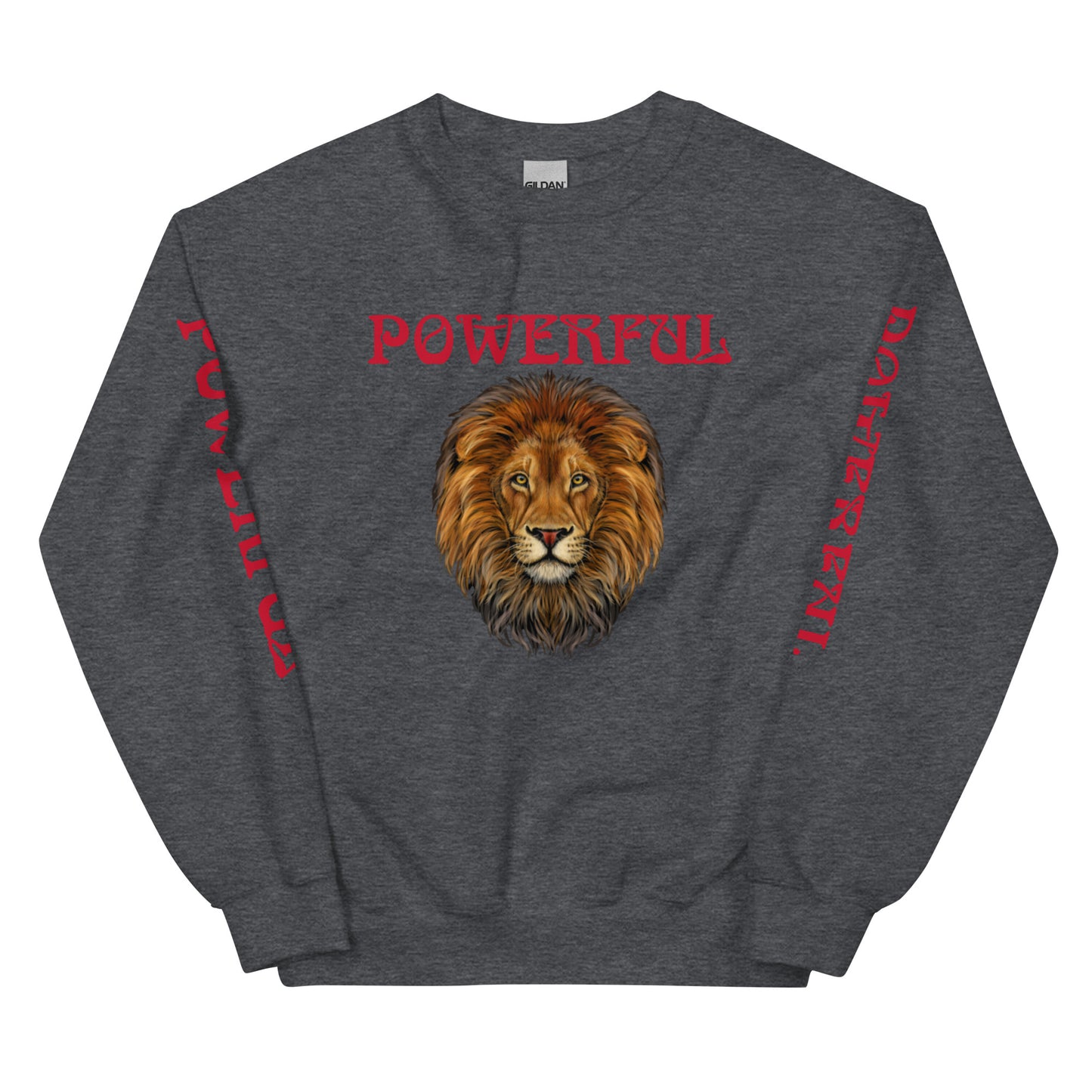 “POWERFUL”Unisex Sweatshirt W/Red Font