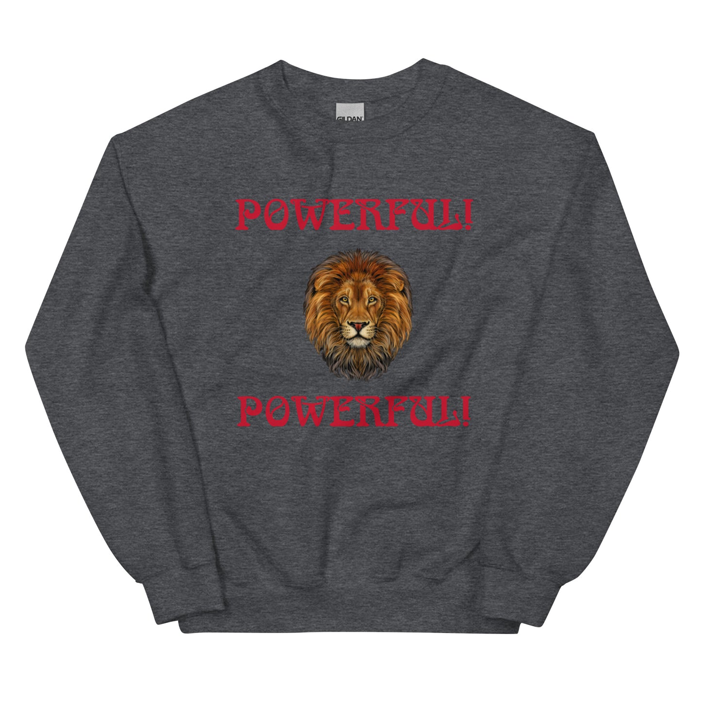 “POWERFUL”Unisex Sweatshirt W/Red Font