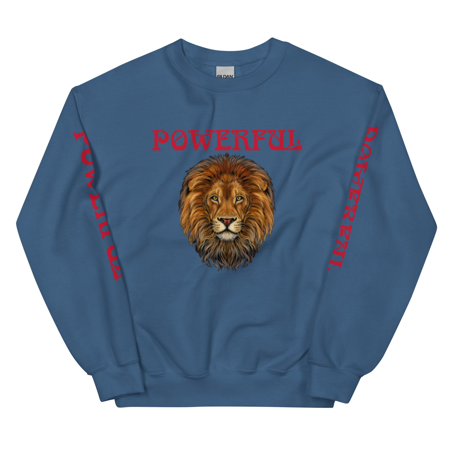 “POWERFUL”Unisex Sweatshirt W/Red Font