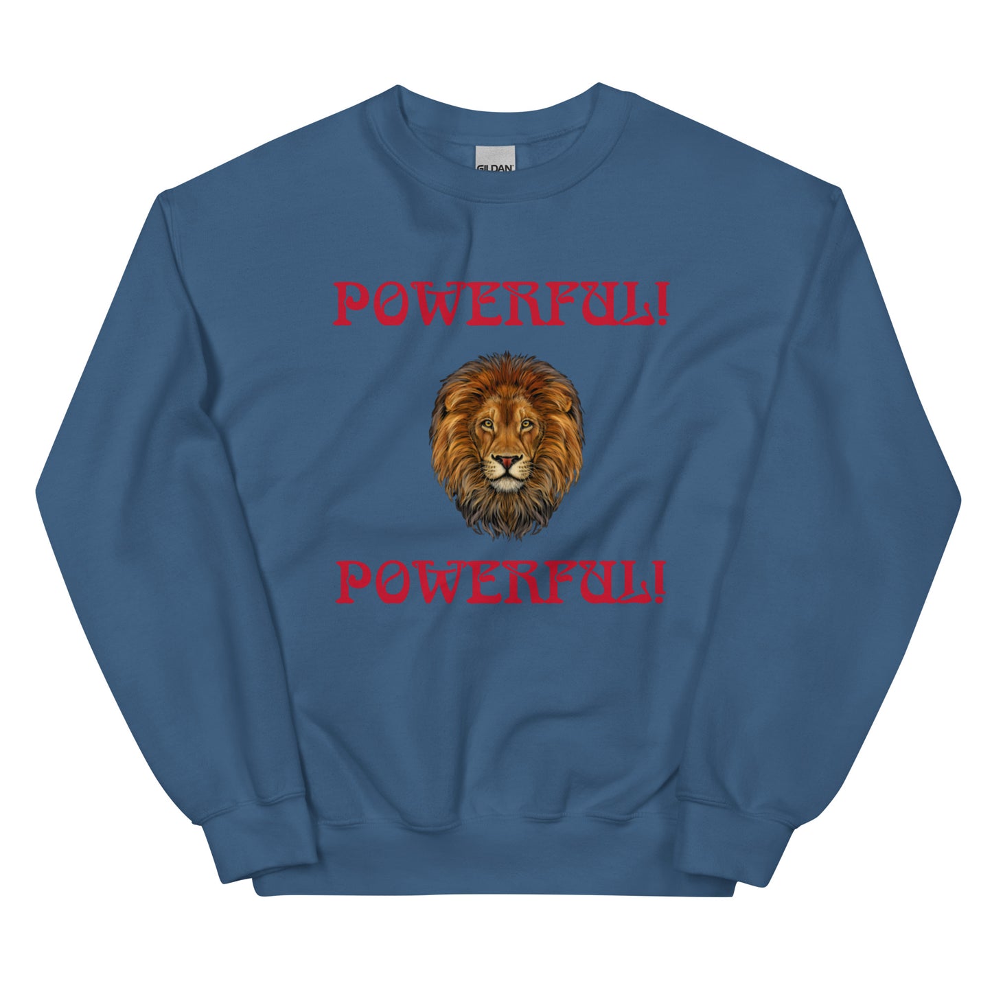 “POWERFUL”Unisex Sweatshirt W/Red Font