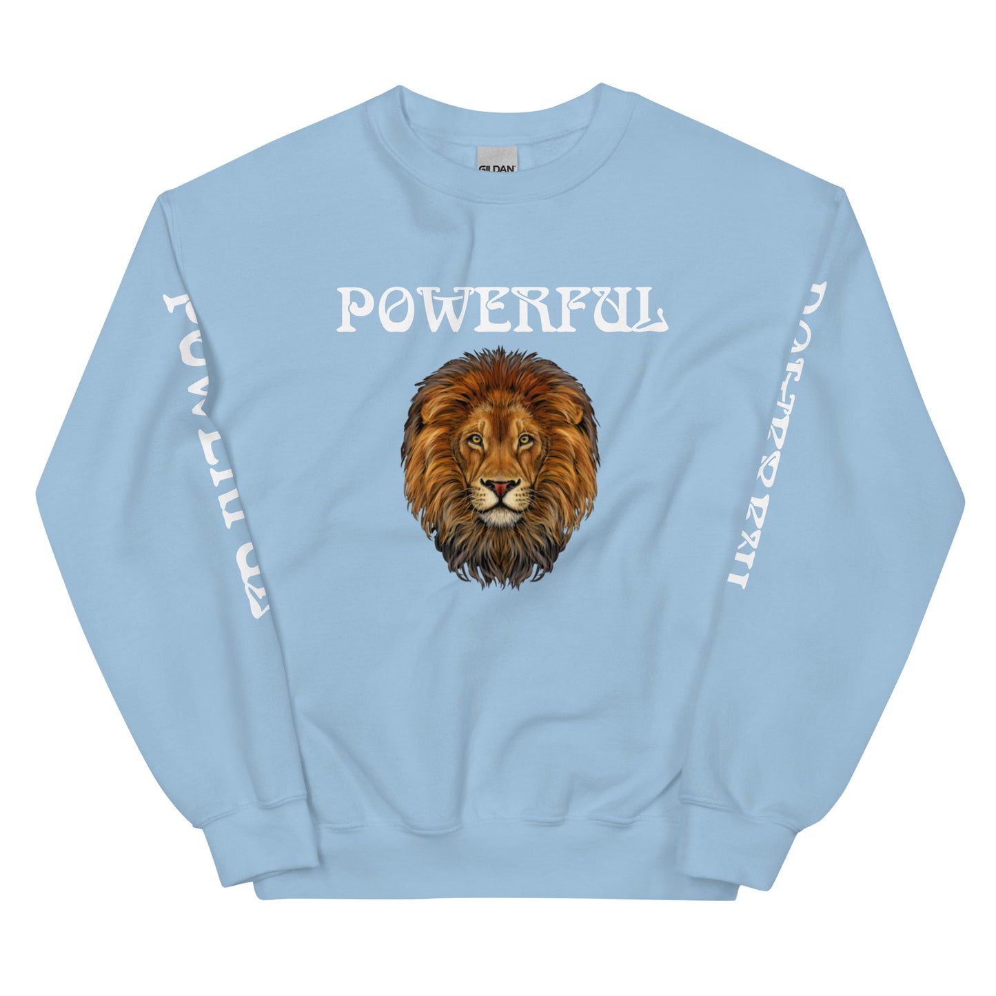 “POWERFUL”Unisex Sweatshirt W/White Font